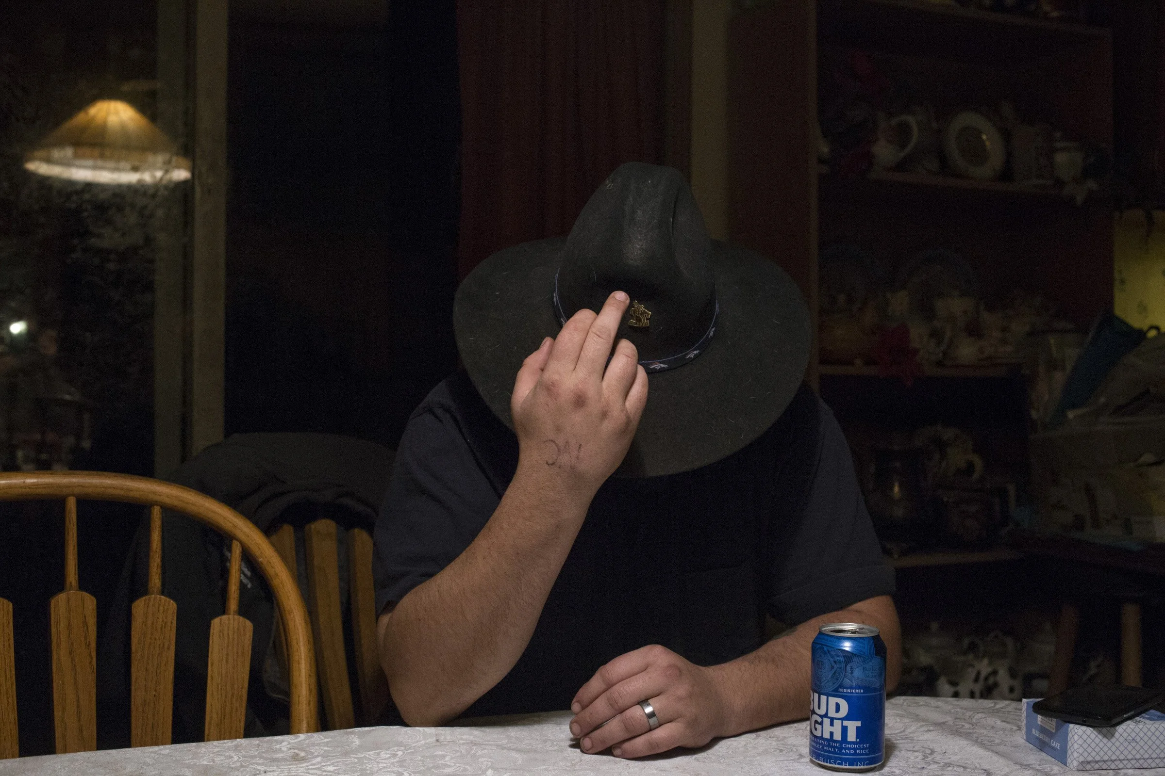  Waylon poses for a portrait at the home of his girlfriend in Pablo, Montana, on Saturday, October 21, 2017. (Photo by Brittany Greeson) 