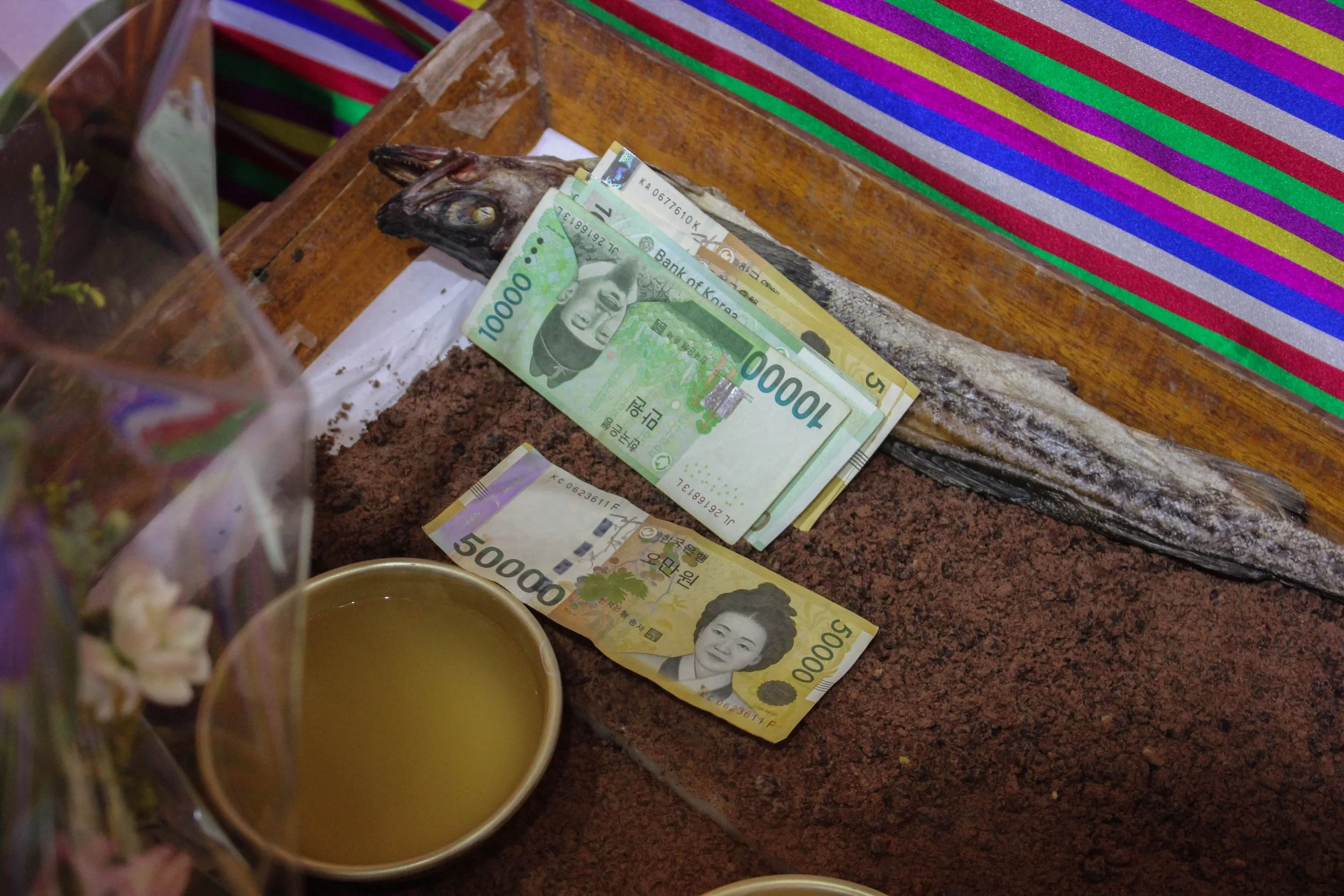  During the ceremony, Choi offered more money in addition to the price she had already paid. Shamanic ceremonies have a history of being expensive, so people that can’t afford them will sometimes seek counseling from shamans for a lower price; one th