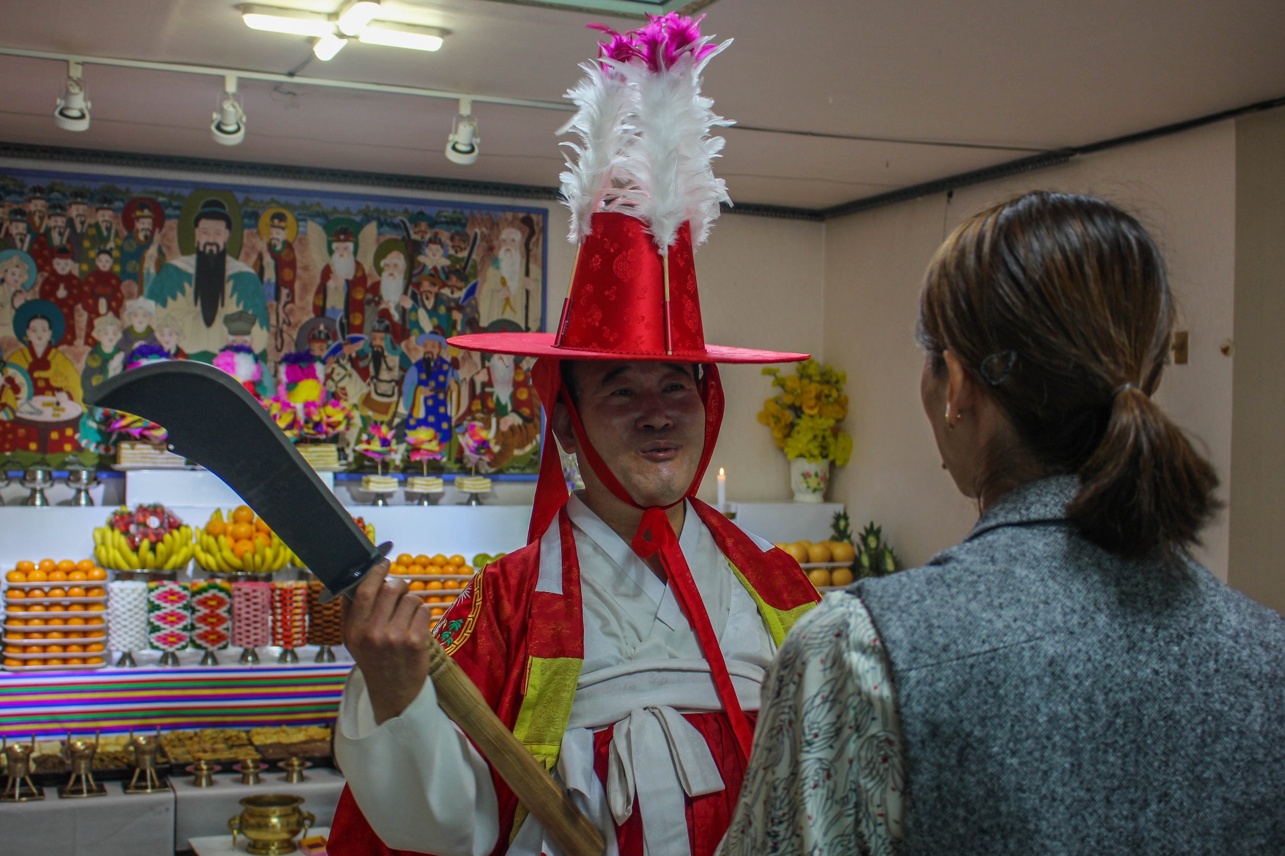  During Choi’s ceremony, Lee Sung-jae was believed to have incarnated the God of the mountains. (Miranda Mazariegos/GroundTruth) 