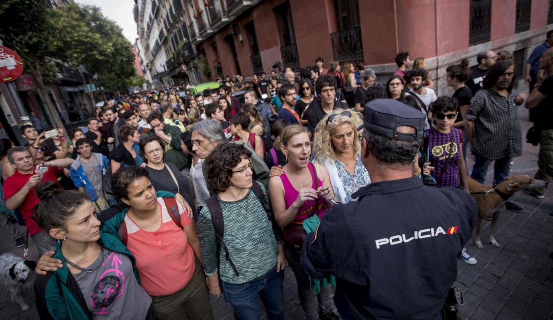 In meta news, Spanish activists are protesting a law restricting protests