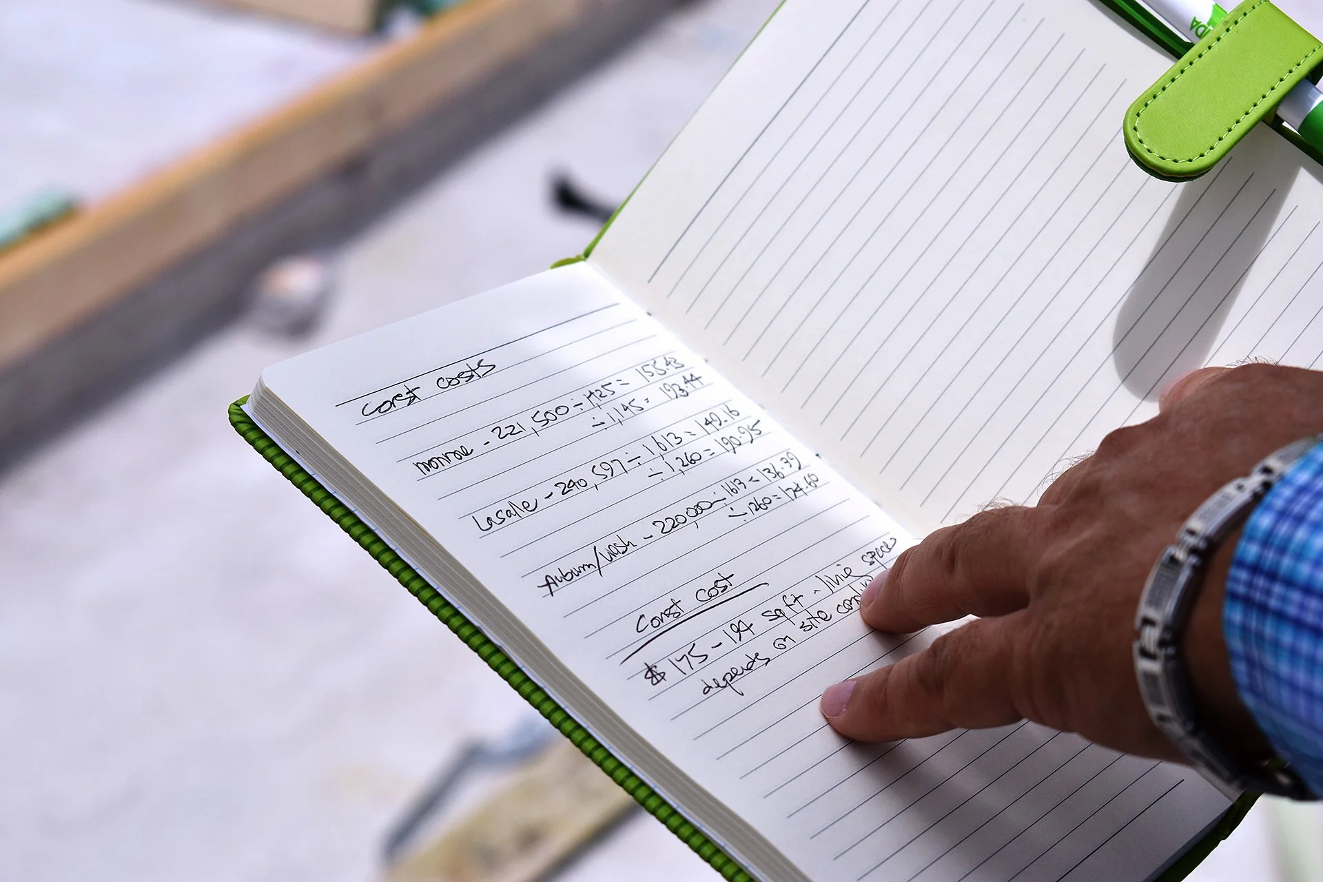   Frank Cornier does back-of-the-napkin math on the construction costs of building affordable homes today in the Tampa Bay region. He said it takes at least four months and around $200,000 for the materials to build an affordable home in Tampa, exclu