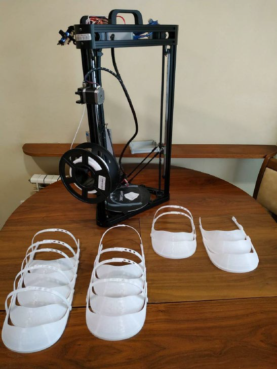  Parts of the face mask, printed and ready to be assembled. (Photo by Coronavirus Makers) 