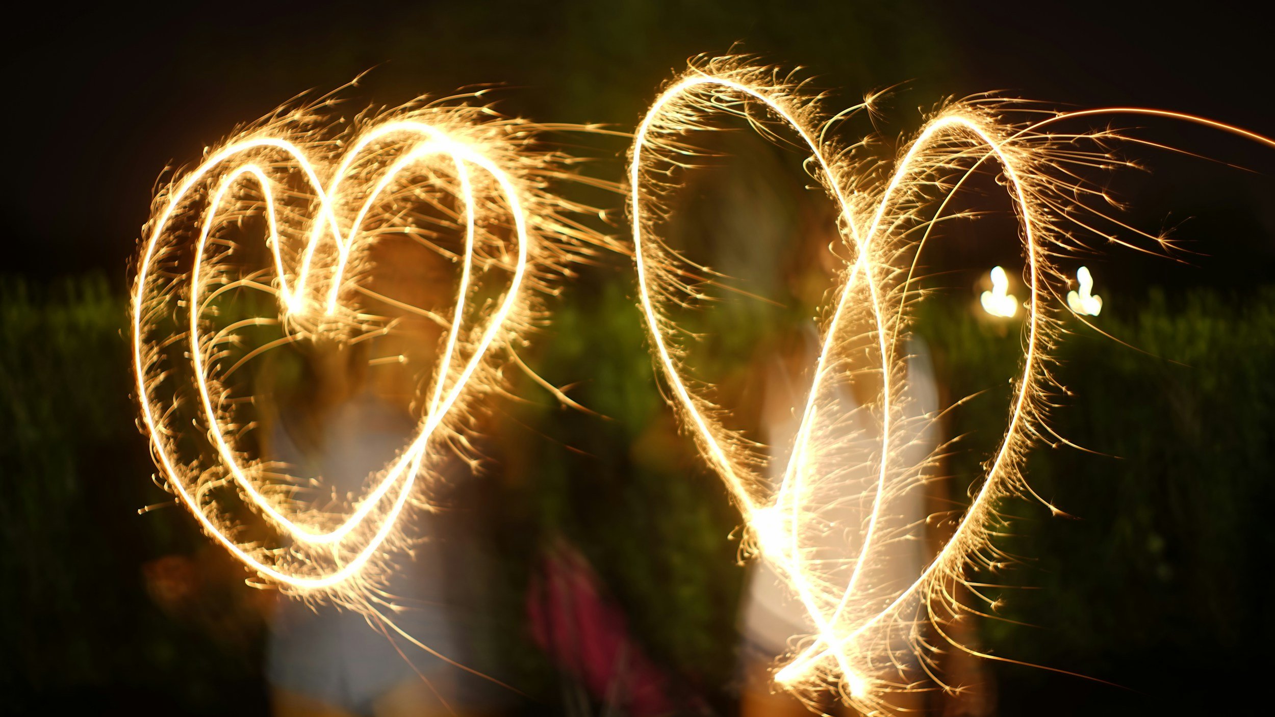 Hearts with sparklers