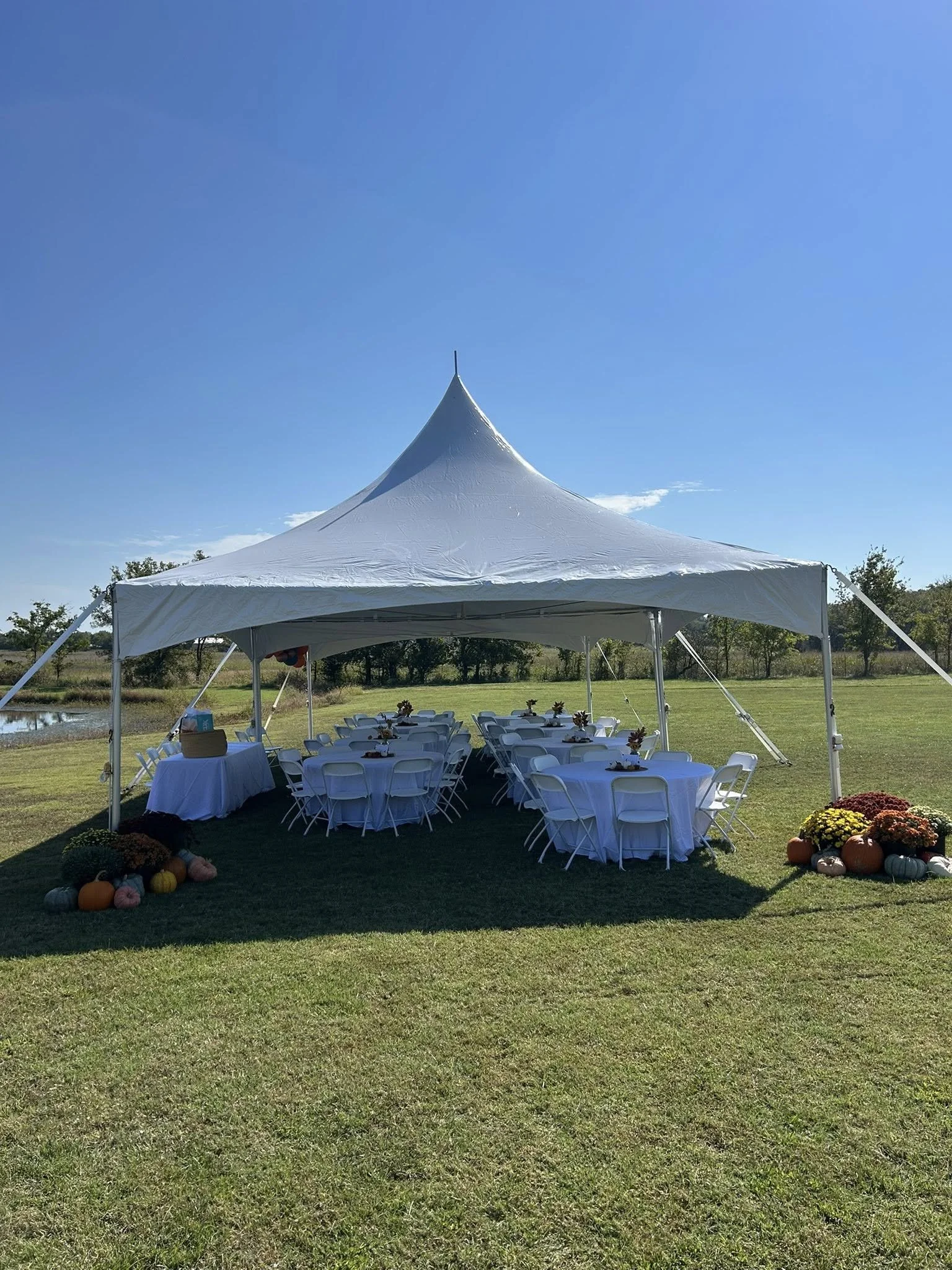 20x20 high peak tent outdoor event in ok
