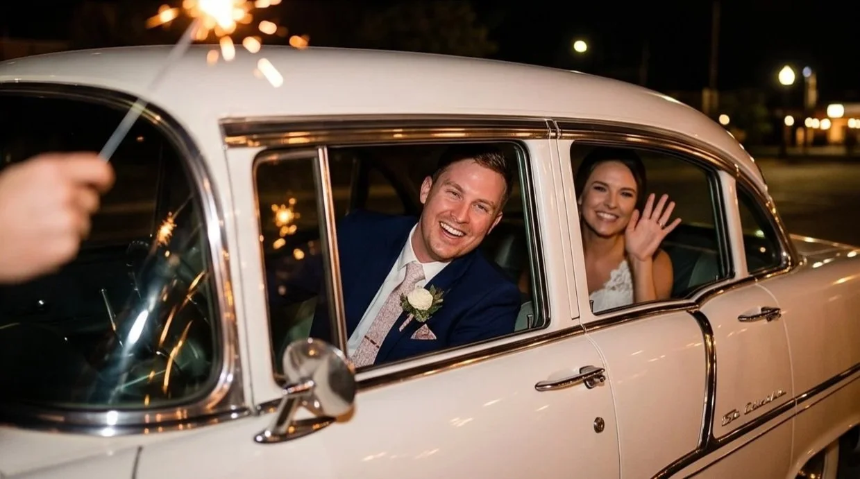 Wedding farewell with sparklers