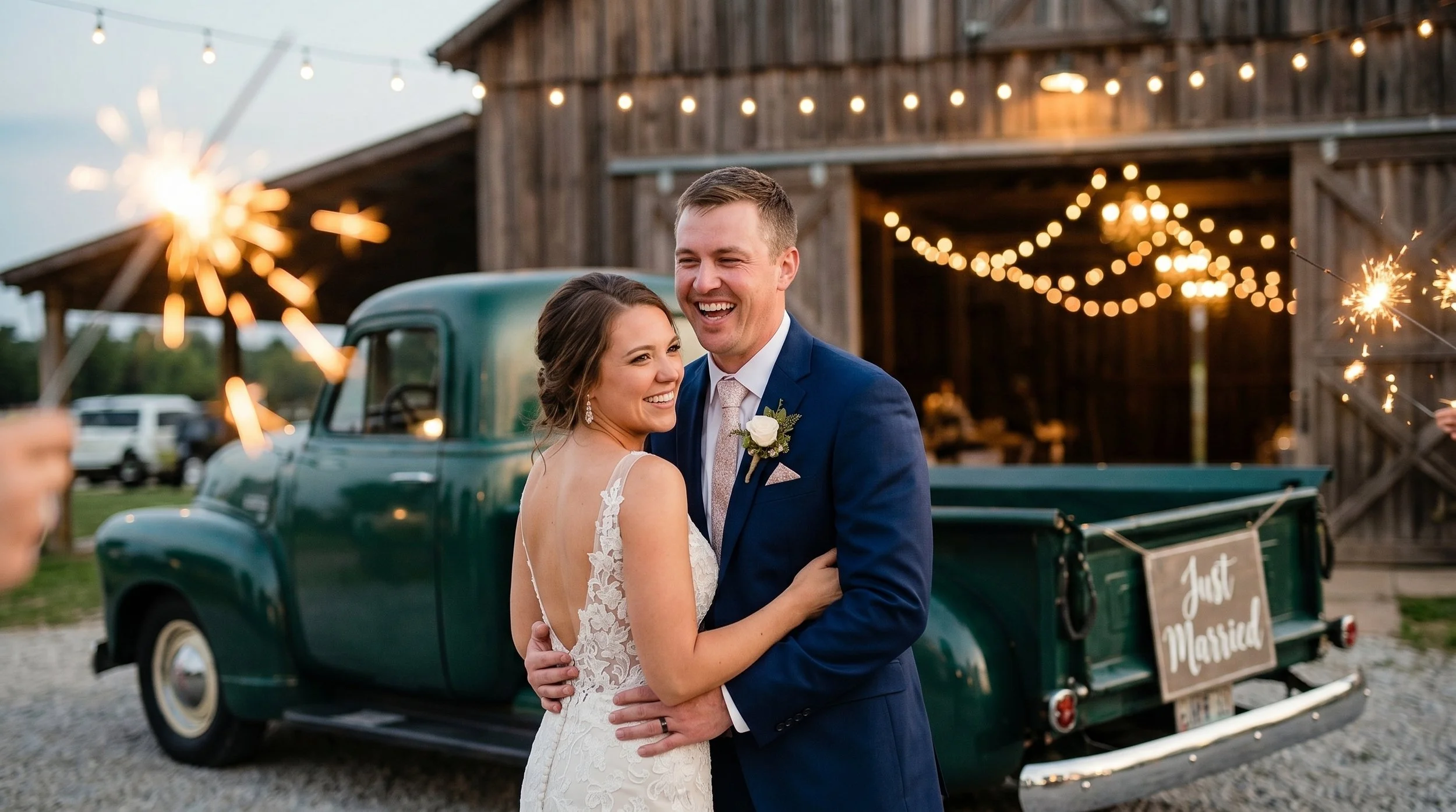 Wedding photos with wedding sparklers