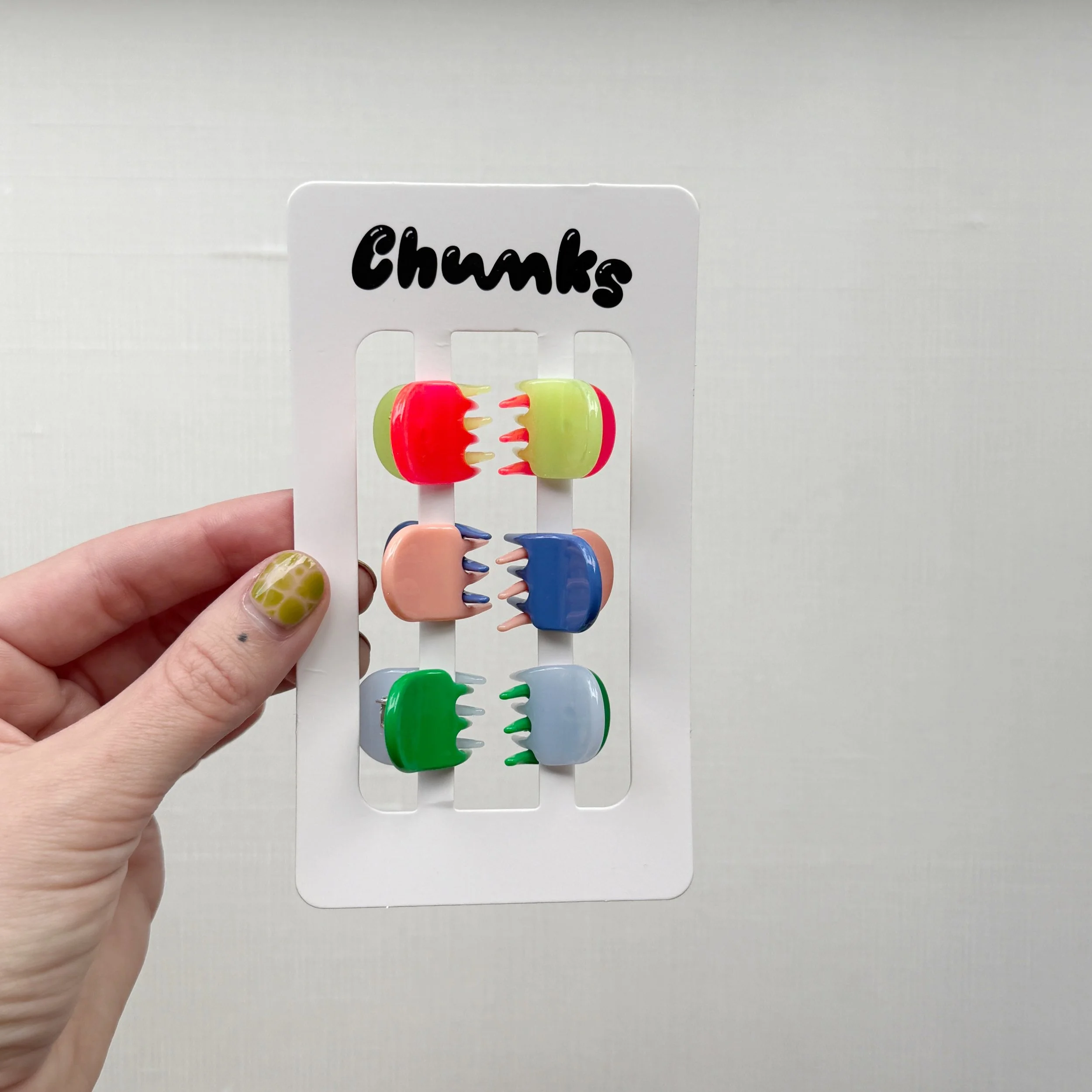 Six Pack Colorful Micro Hair Claw Clips