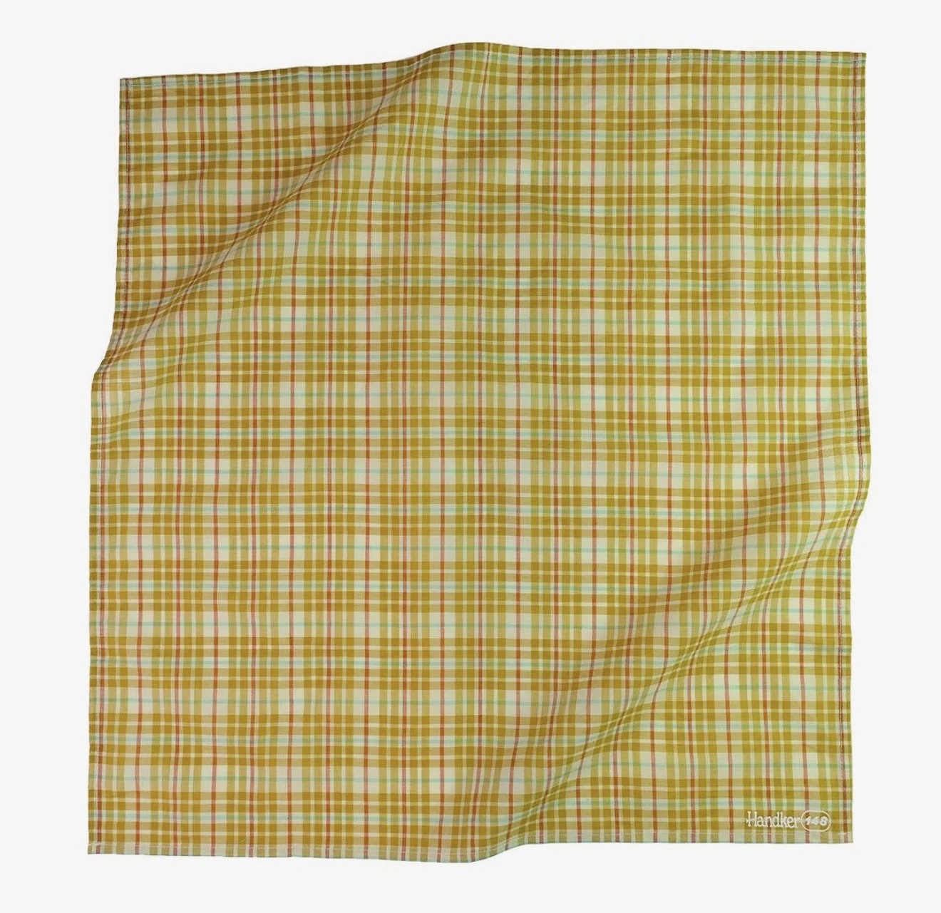 Gold Green Mauve Plaid Bandana