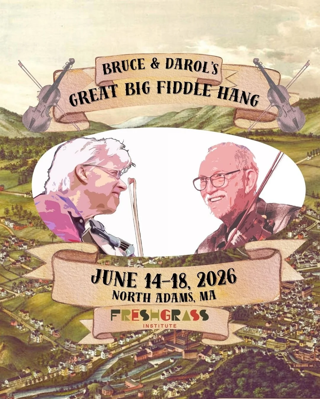 🎻On Sale Now! FreshGrass Institute Presents🔉
Bruce and Darol&rsquo;s Great Big Fiddle Hang🎻
June 15-18,2026 North Adams 

🎟️🎻freshgrassinstitute.org link in bio

Two of the most influential fiddlers of the last 25 years, fiddle titans Darol Ange