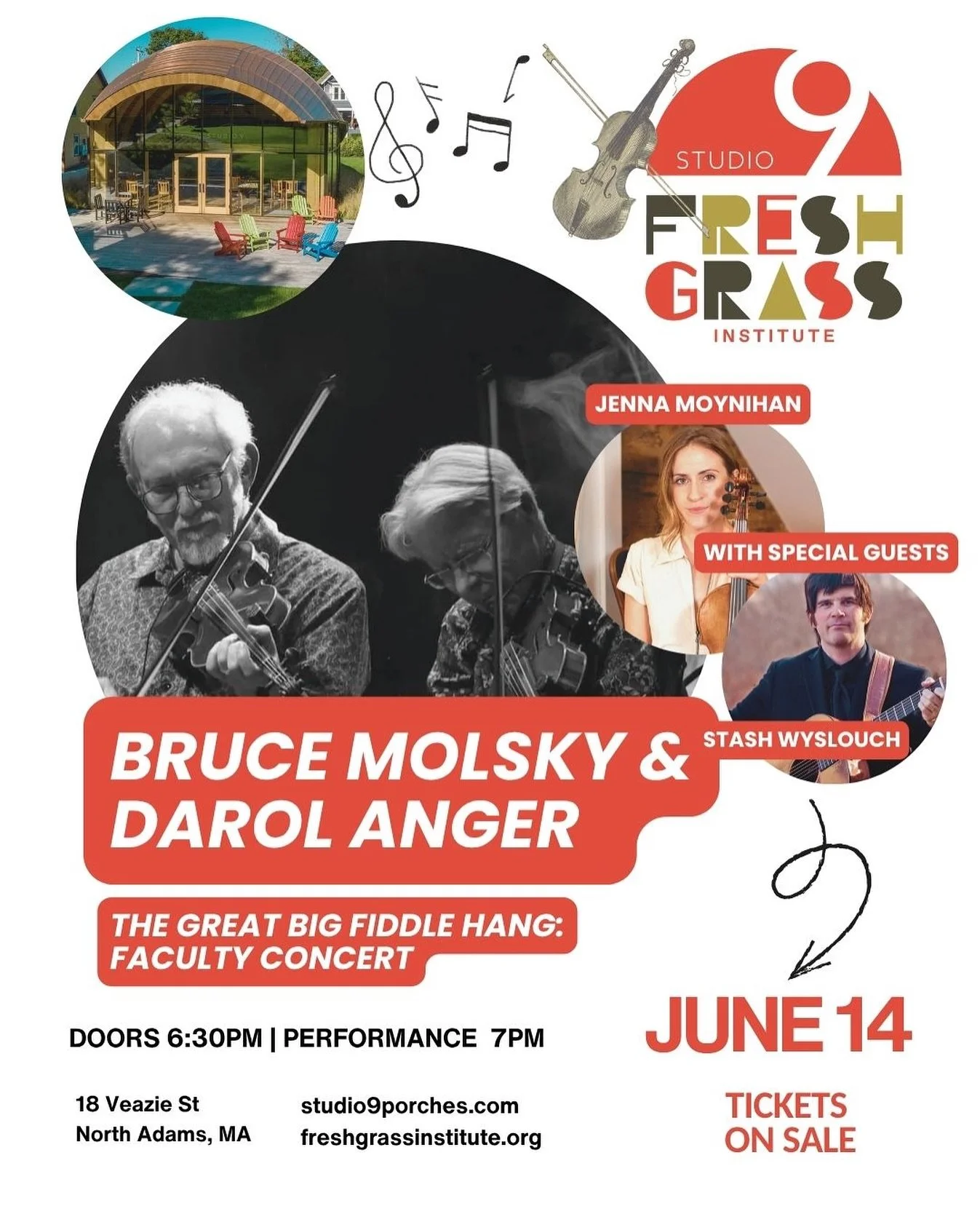 Bruce Molsky &amp; Darol Anger at Studio 9 with special guests Jenna Moynihan and Stash Wyalouch. Part of The Great Big Fiddle Hang🎻 Sunday, June 14 at 7pm 

🎟️on sale at studio9porches.com

@bruce_molsky @darolangerfiddler @jennamoynihan @stashwys