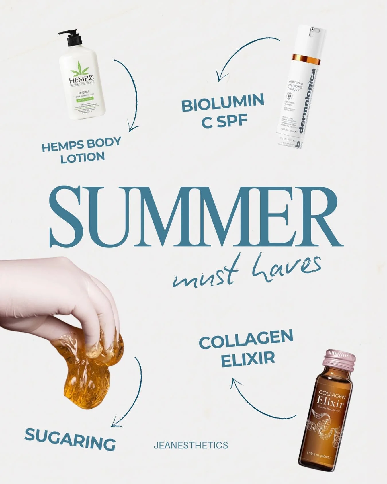Summer is coming and this is your sign to get your skin (and body) together ☀️

These are my go-to must-haves if you want to feel smooth, glowy, and actually confident in your skin this season:
&bull; Sugaring for that soft, long-lasting smoothness
&