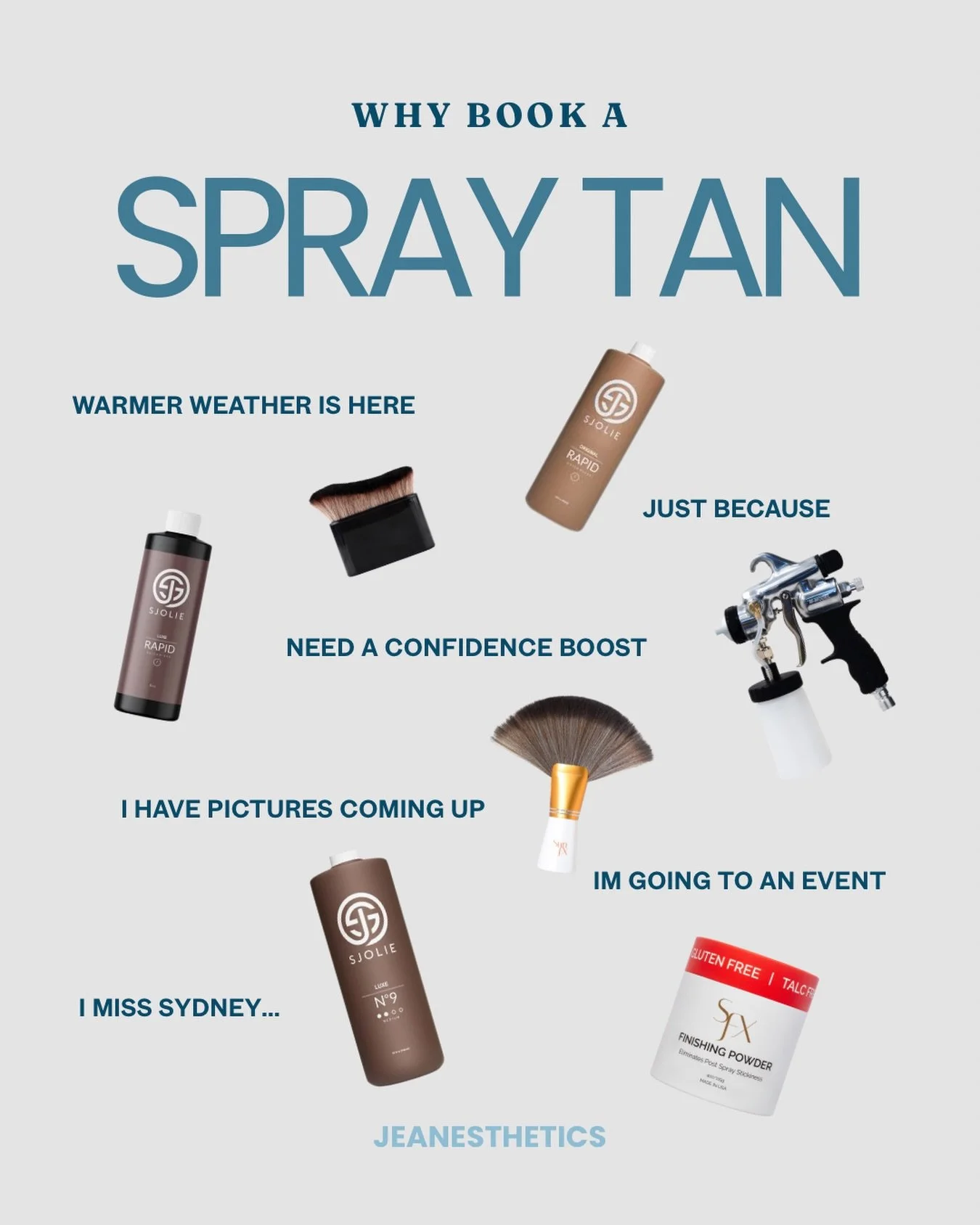 Whether you have an event coming up, a trip planned, or you simply miss seeing me (😂), a custom spray tan is always a good idea.

✨ Natural-looking color
✨ Customized to your skin tone
✨ Instant confidence boost
✨ No UV damage

Ready for your glow-u