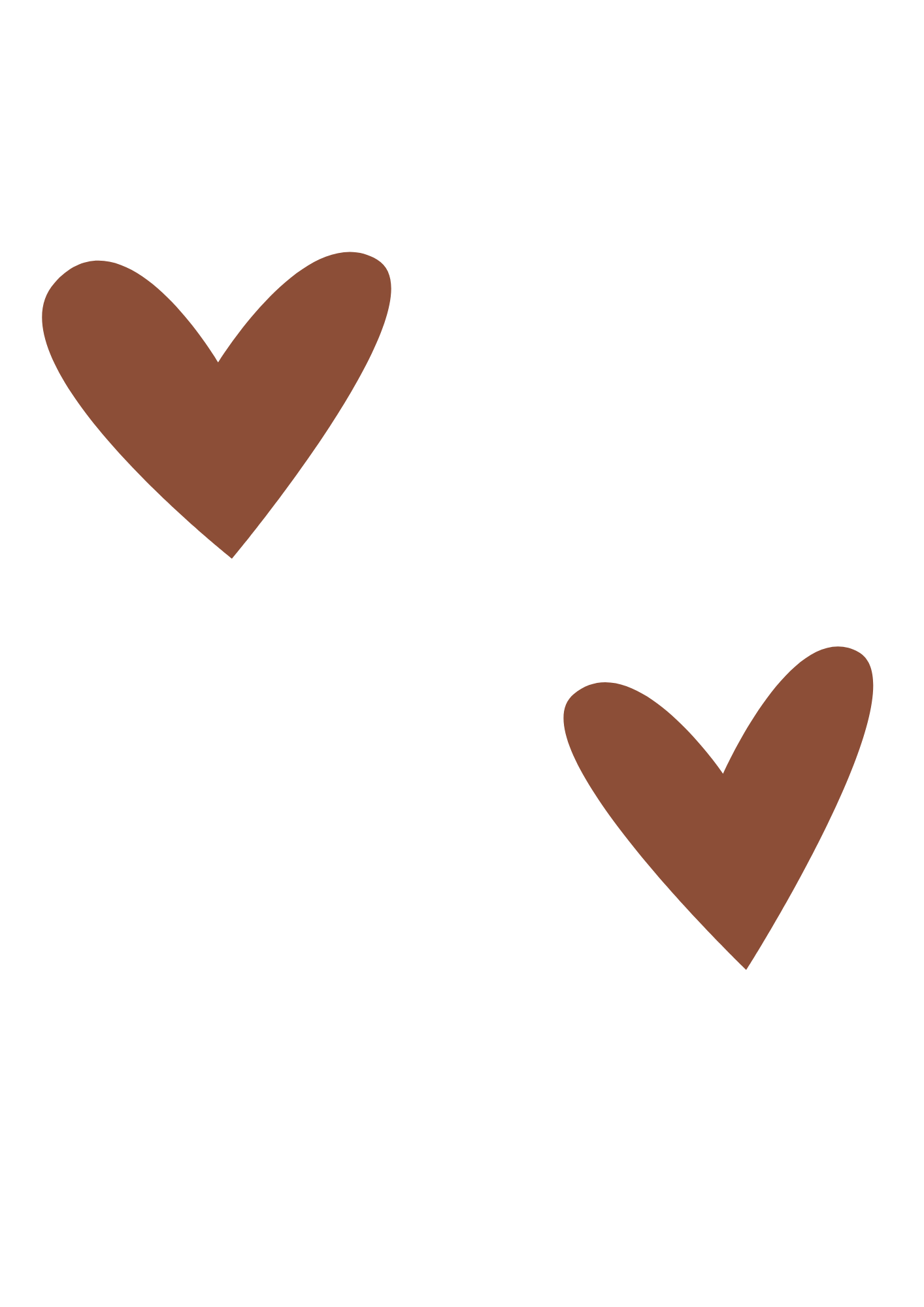 Vijf zwarte handgebaren met harten in bruin en roze, bedoeld om liefde en verbondenheid uit te drukken.