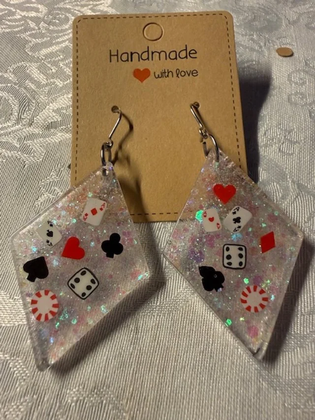 Resin Card Suit Earrings