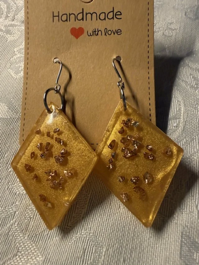 Golden Glow Resin Earrings