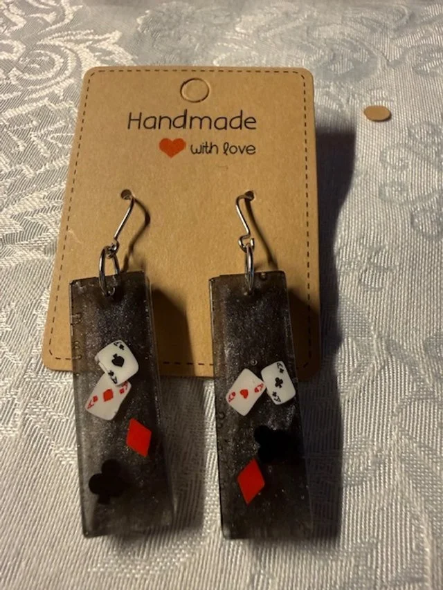 Playing Card Resin Earrings