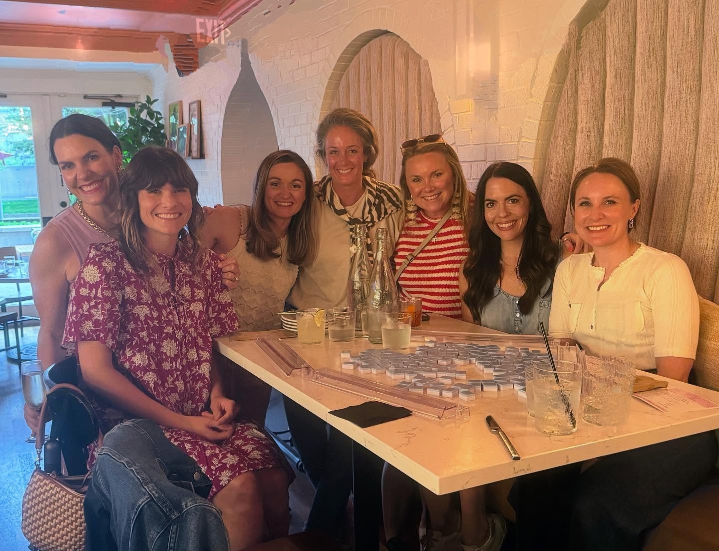 Love these new mom friends of mine! I&rsquo;m excited to Mahj together for the next 11 years!! Special night playing on Mackenzie&rsquo;s grandmother&rsquo;s set that had a 1999 card in it!! 🥰🥰