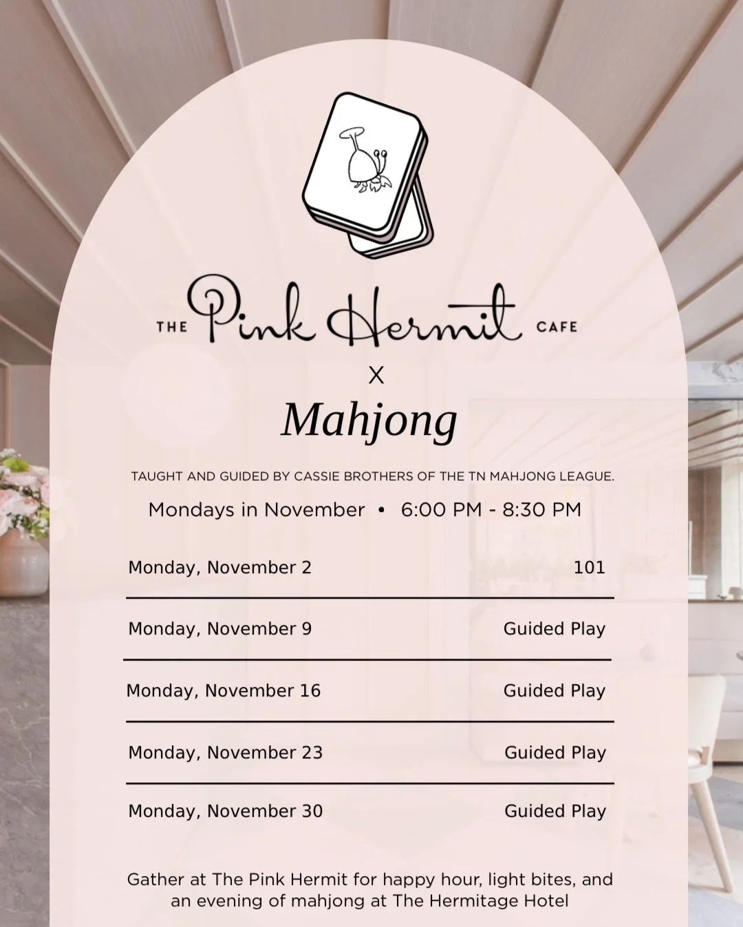 Mahjong at The Pink Hermit | November Beginner Series