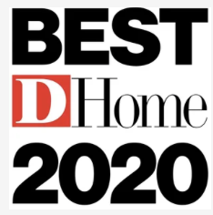 Text-based graphic stating "Best D Home 2020" with a red "D" in the center.