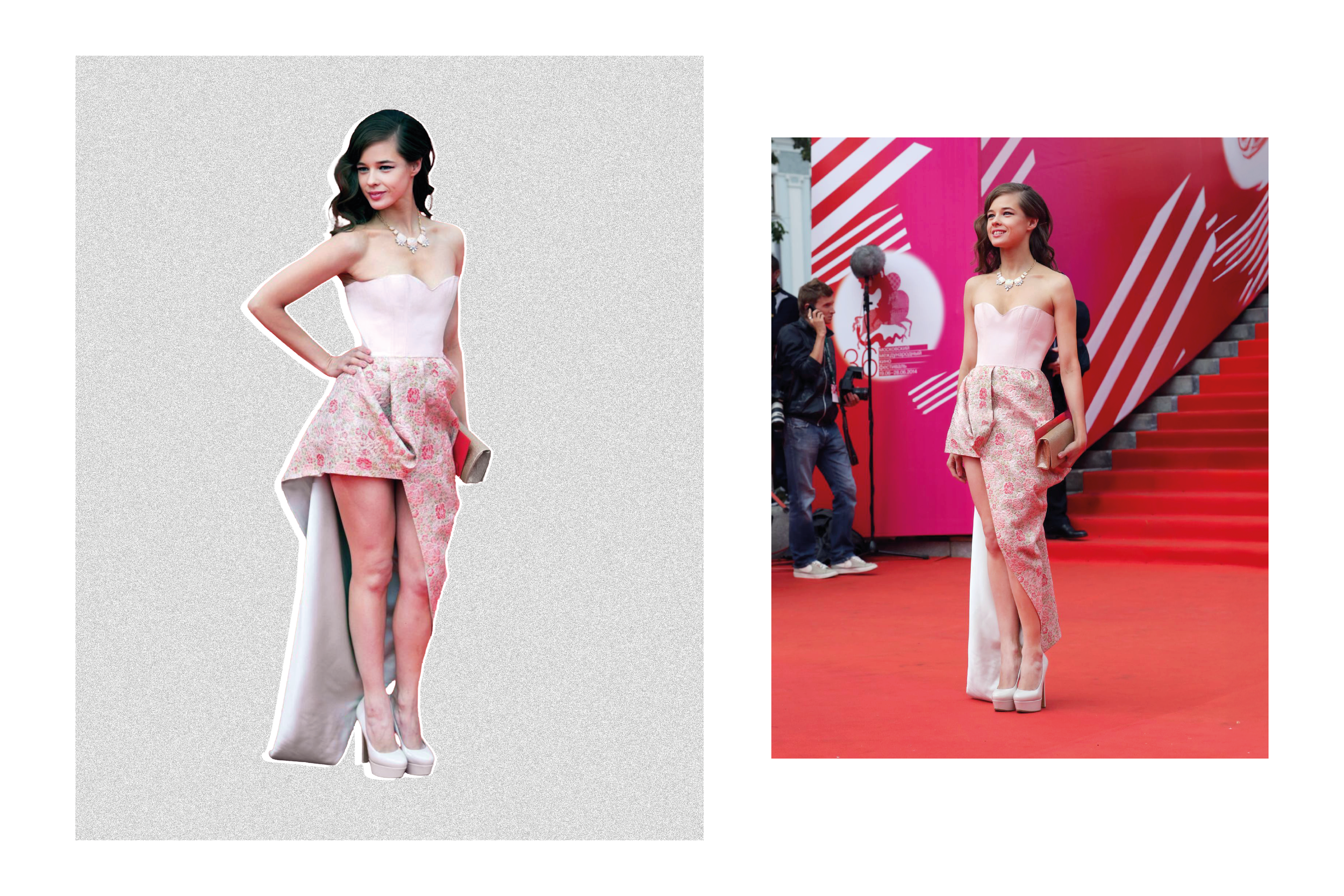 36th ¨MIFF¨ film festival, Katerina Shpitsa arrives on the red carpet in a PANKIN couture asymmetric gown. 