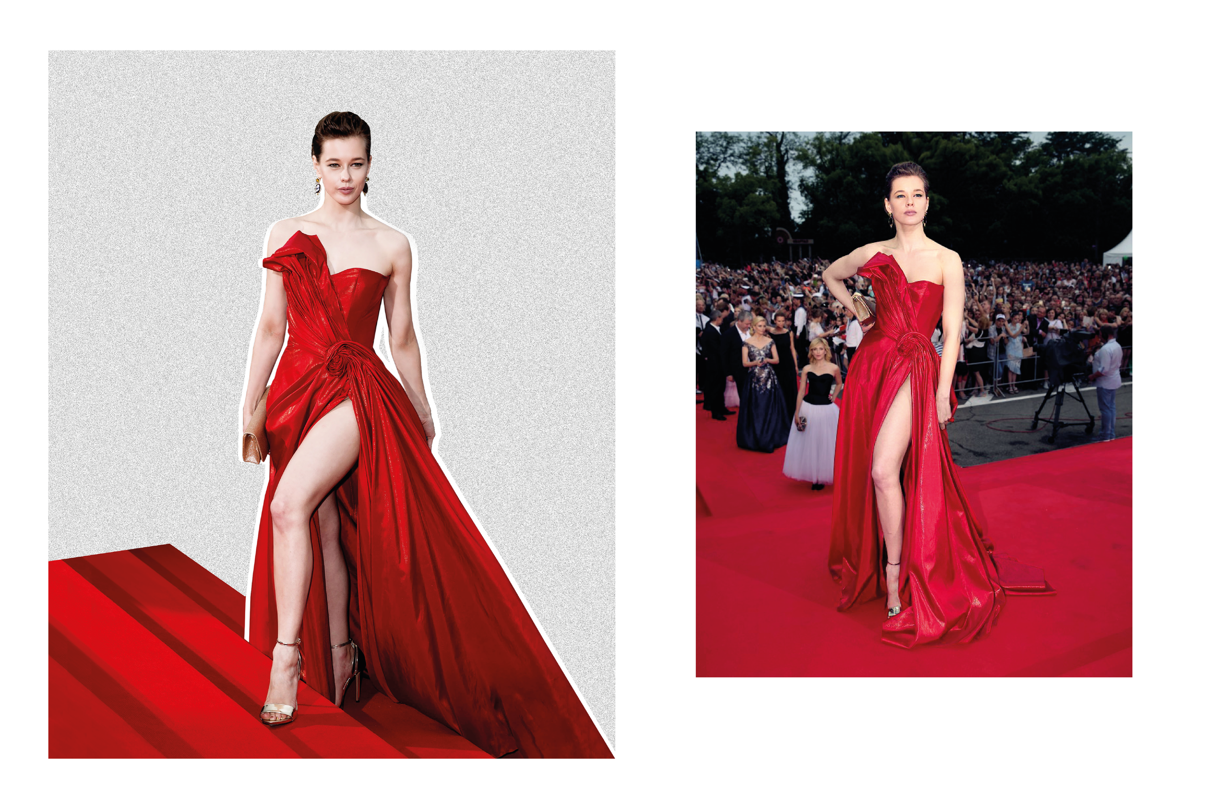 28th ¨Kinotavr¨ film festival, Katerina Shpitsa arrives on the red carpet in a PANKIN couture gown. 