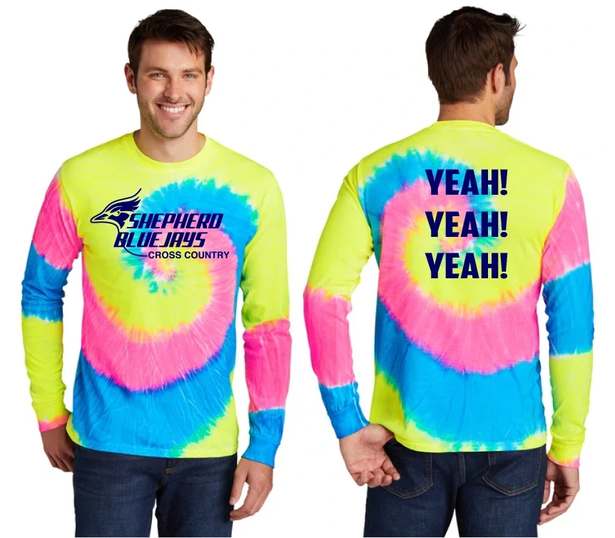 Shepherd Long Sleeve tie dye yeah yeah yeah on back.webp