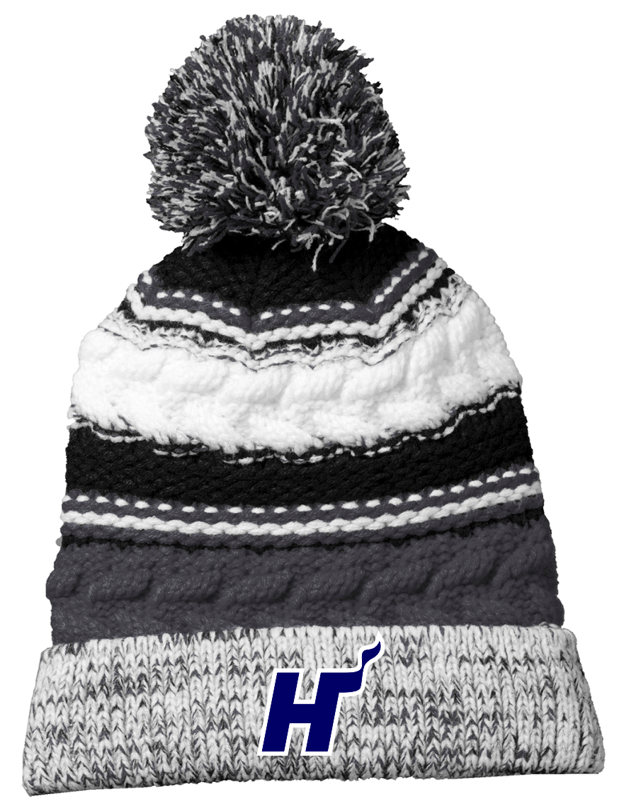 Pacific Headwear Stocking Hat Navy or Gray and white stripe stocking hat