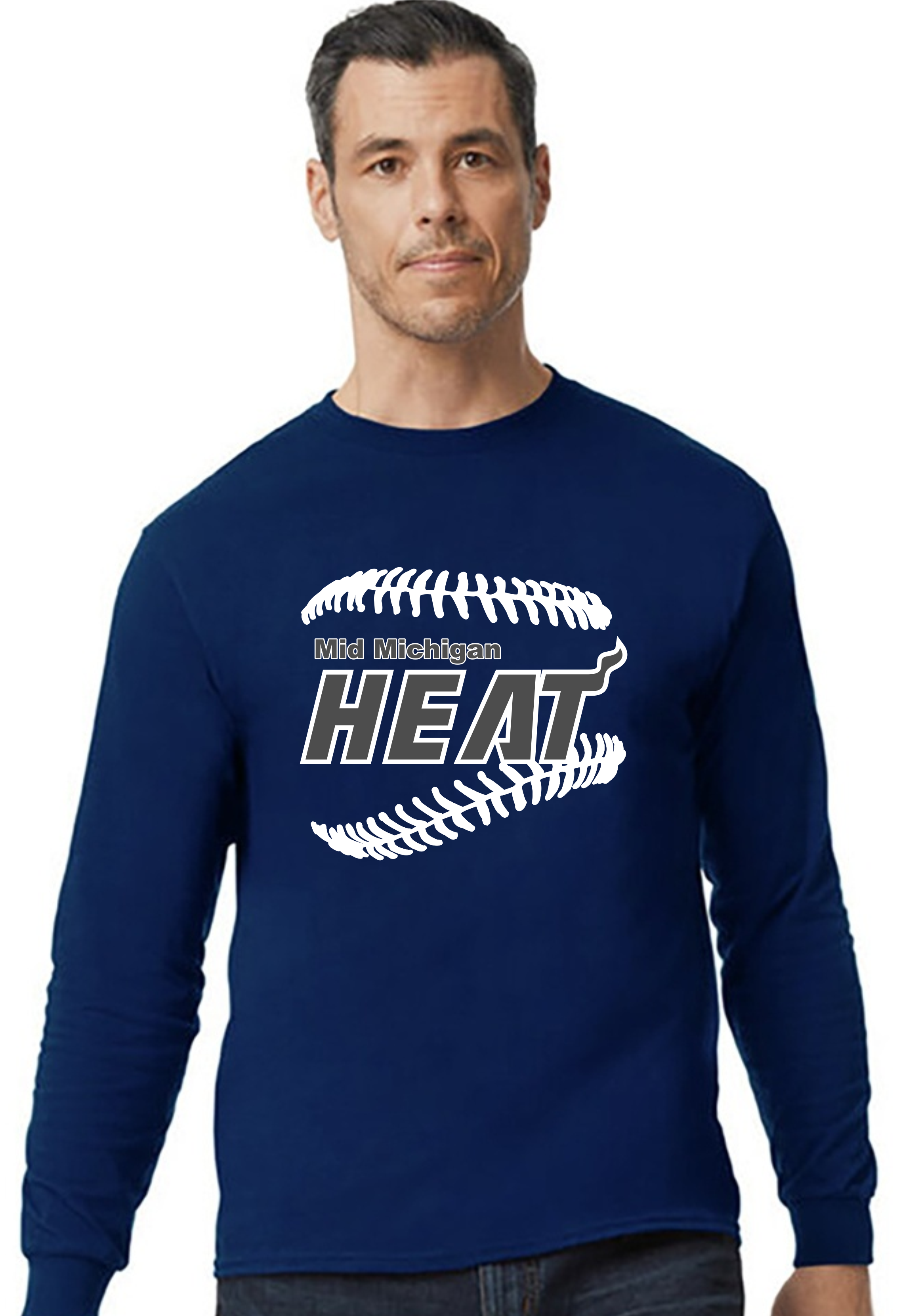 DryBlend® Adult Long Sleeve T-Shirt Navy or Youth