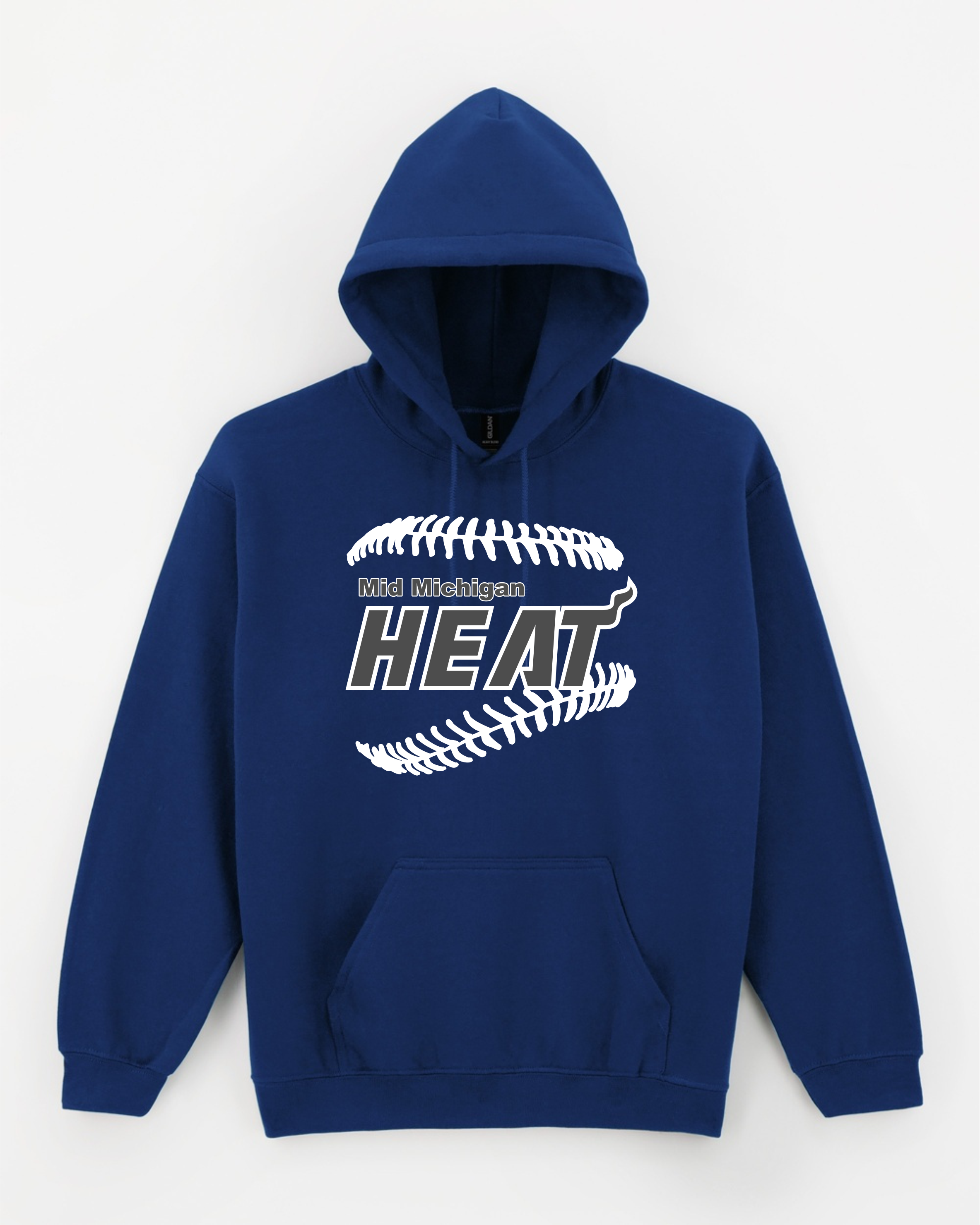 Heavy Blend™ Adult Hooded Sweatshirt or Youth with two color Heat logo on front