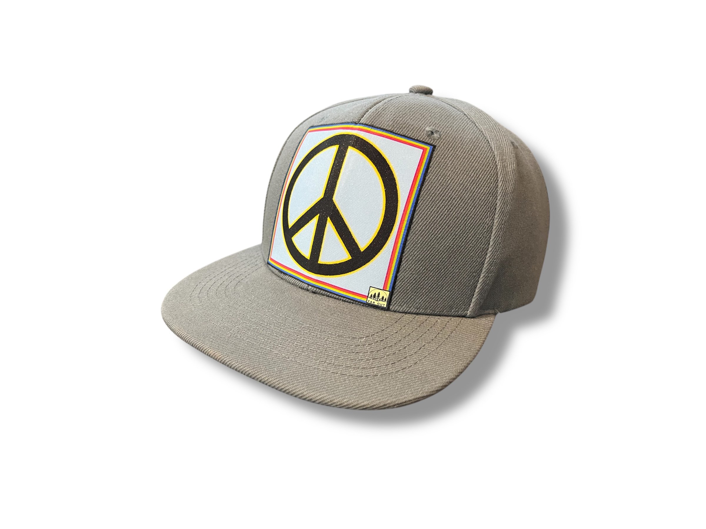 Peace Sign Flat Brim -Grey