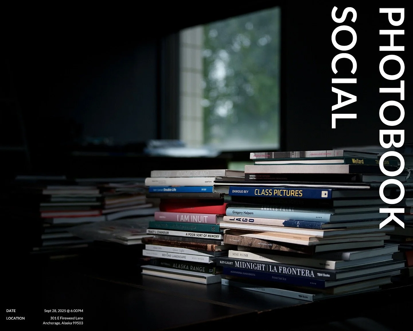 Join us on Sunday, September 28th at 6:00pm for a photobook social.

Join us for a cozy evening of flipping through photobooks and zines, sharing stories, and discovering new perspectives together. Bring your favorite book(s) or just your curiosity&m