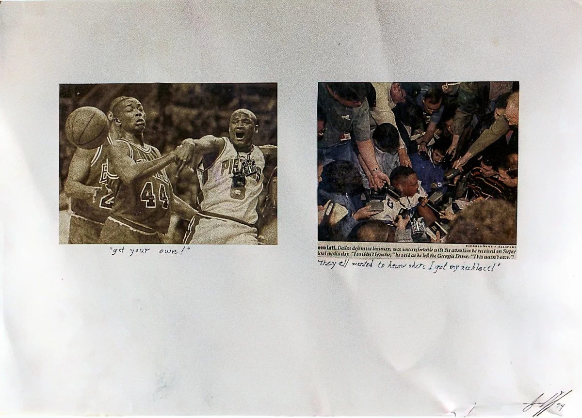 Monuments, Get Your Own, collage on newsprint, 12 x 17 in., 1993.