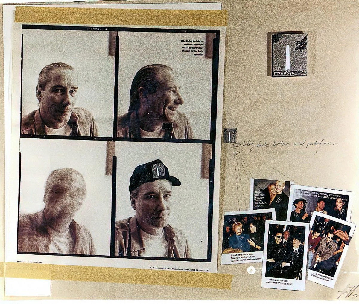Monuments, Celebrity, collage on newsprint, 14 x 17 in., 1993.