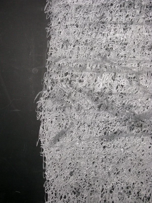 Plateaus 4 Gilles, detail, white chalk on blackboard, 72 x 48 in., 1995