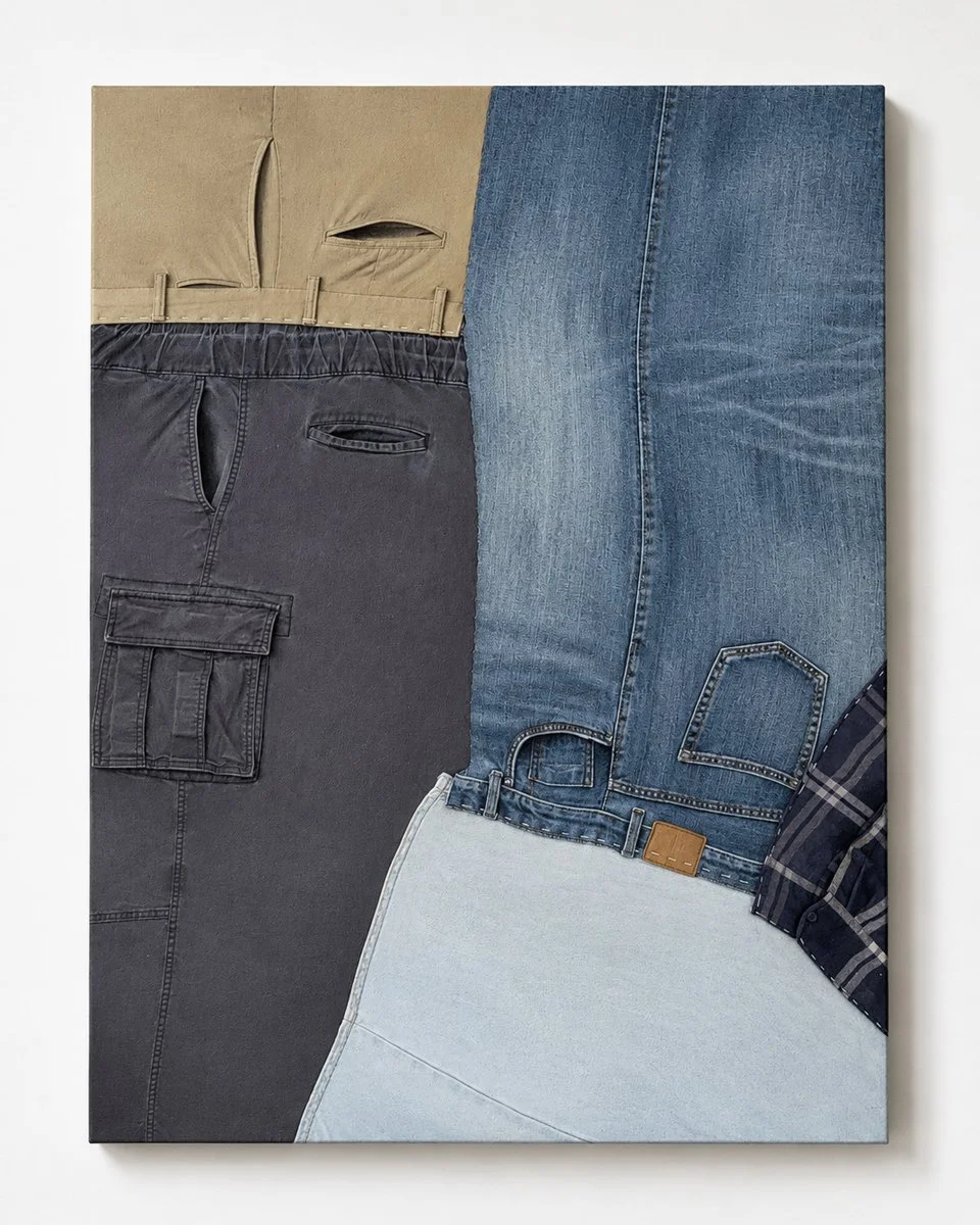 Painting-Zero-RN54023, Stitched Garments, 48 x 36 x 1.25 in., 2026