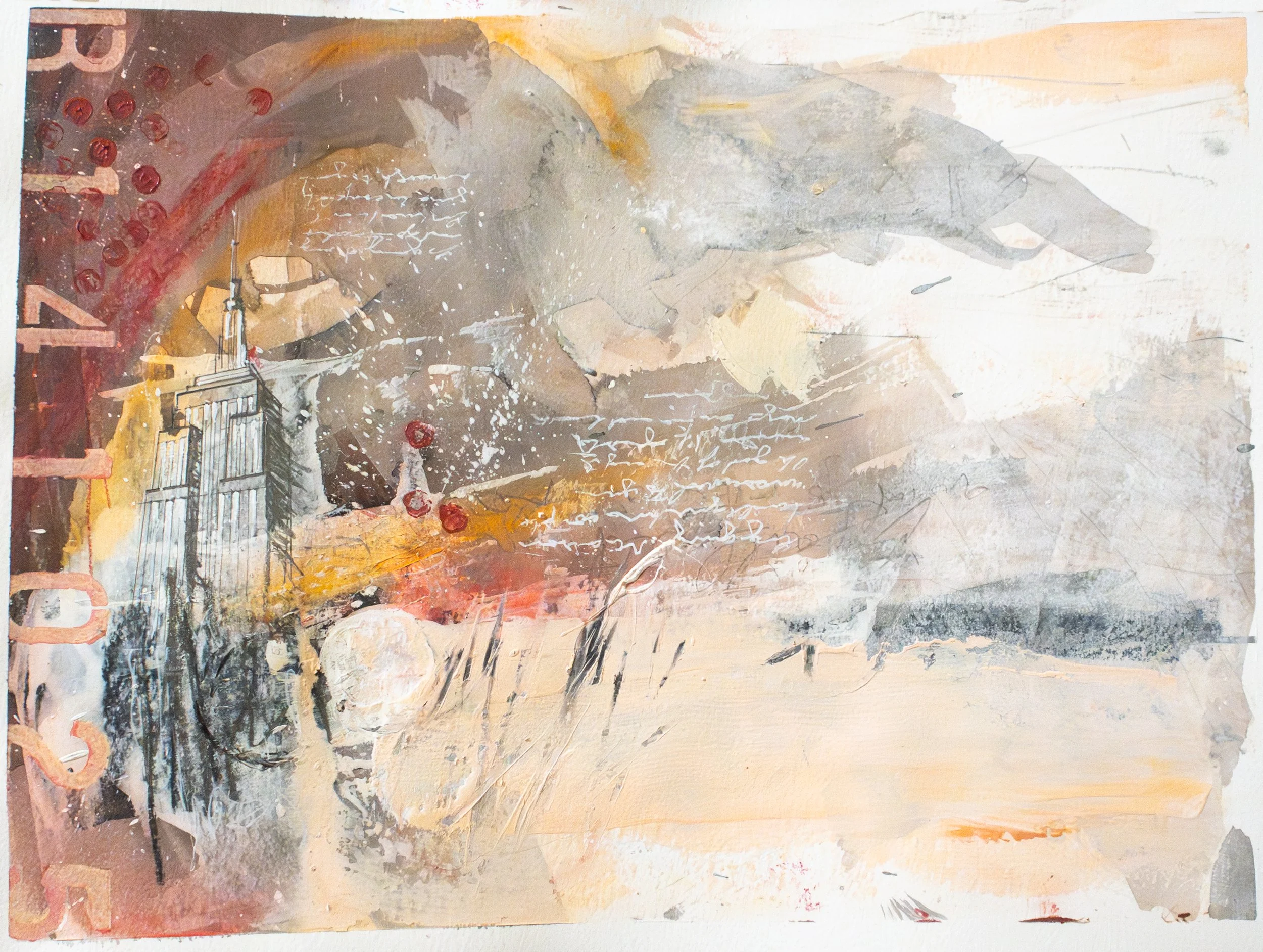 Outcry No. R141025, Mixed media on panel, 9 x 12 in., 2025