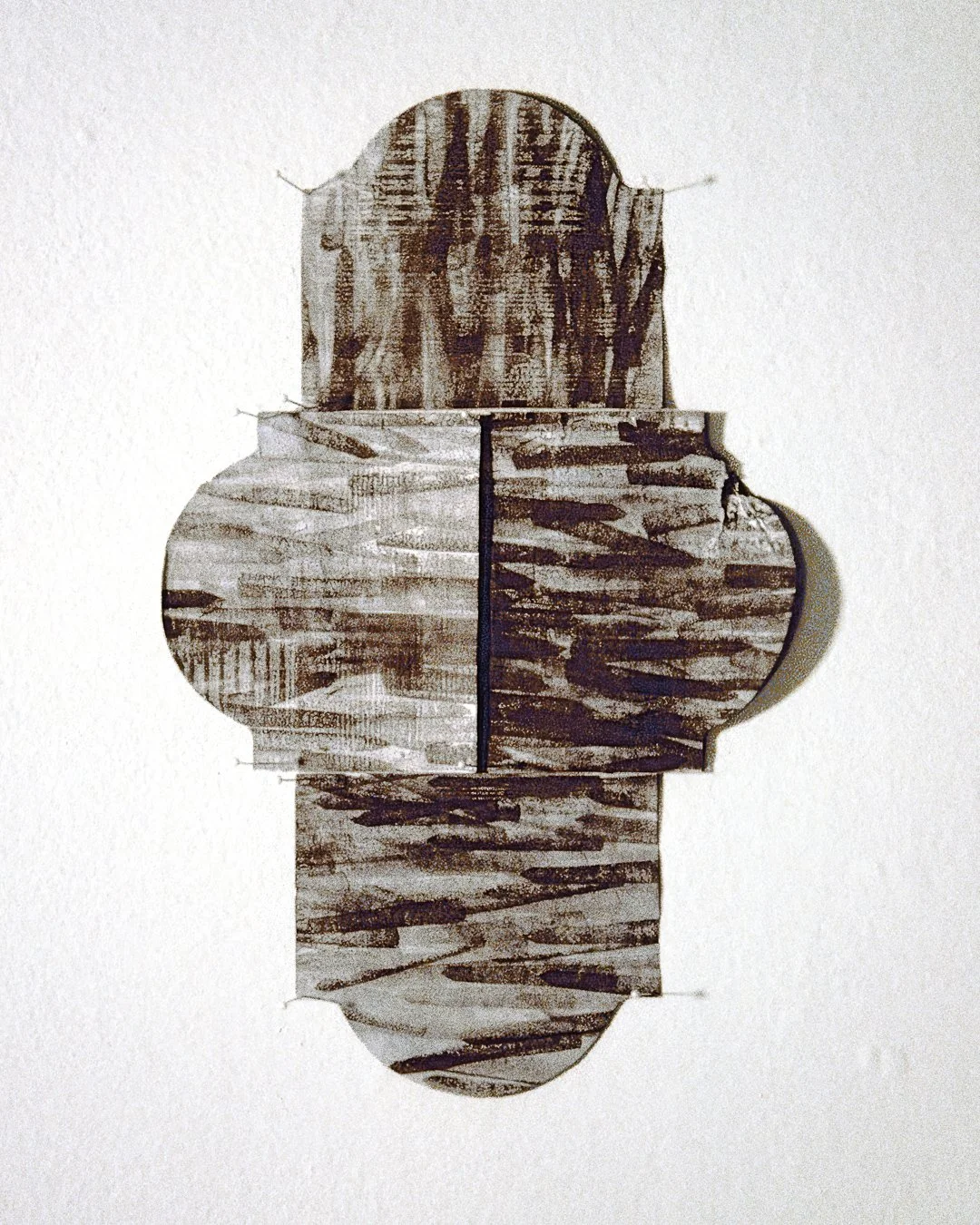 20% Obelisk, Ink on beer bottle label, 9 x 6 in., 1995