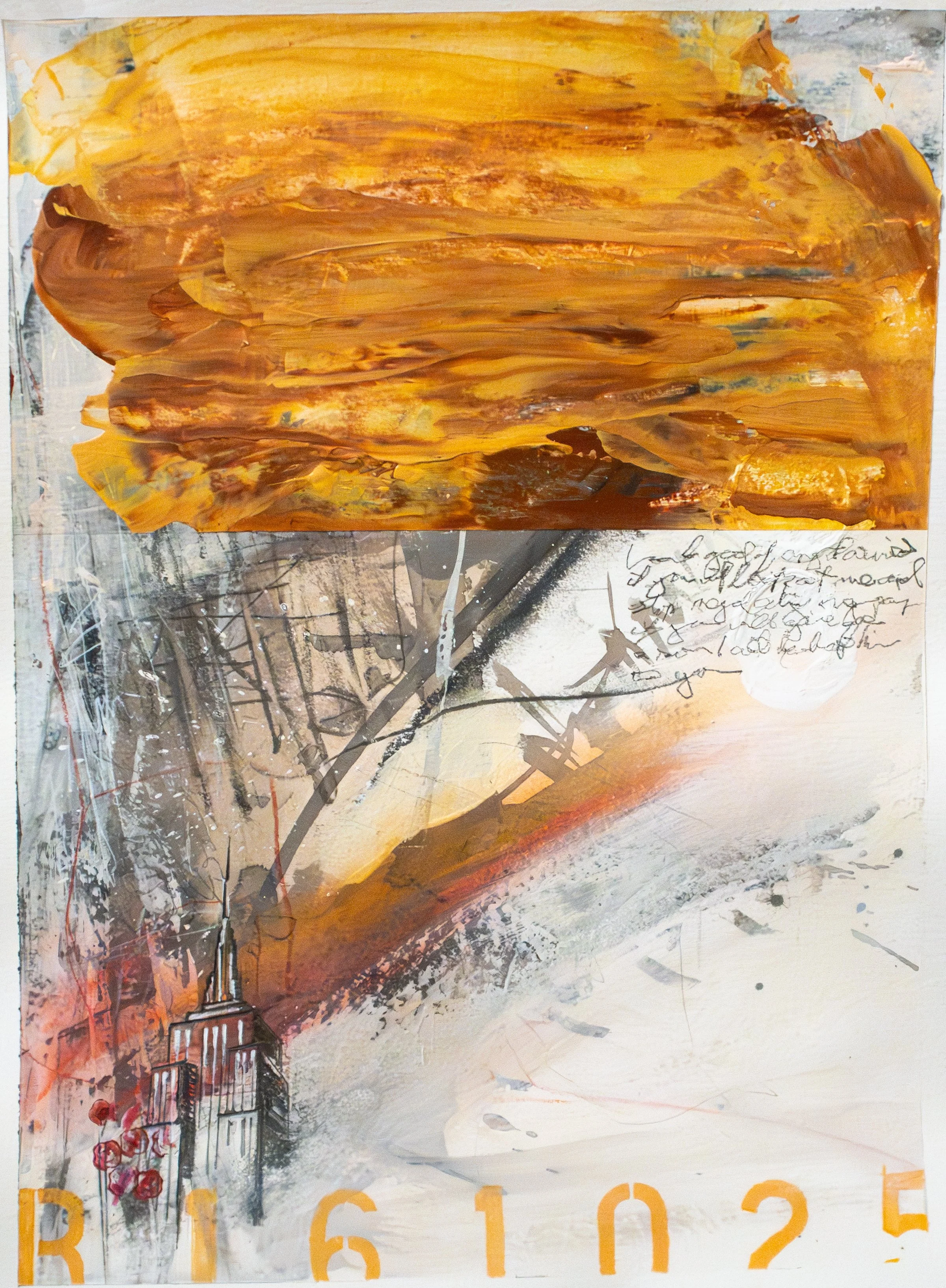 Outcry No. R161025, Mixed media on panel, 12 x 9 in., 2025
