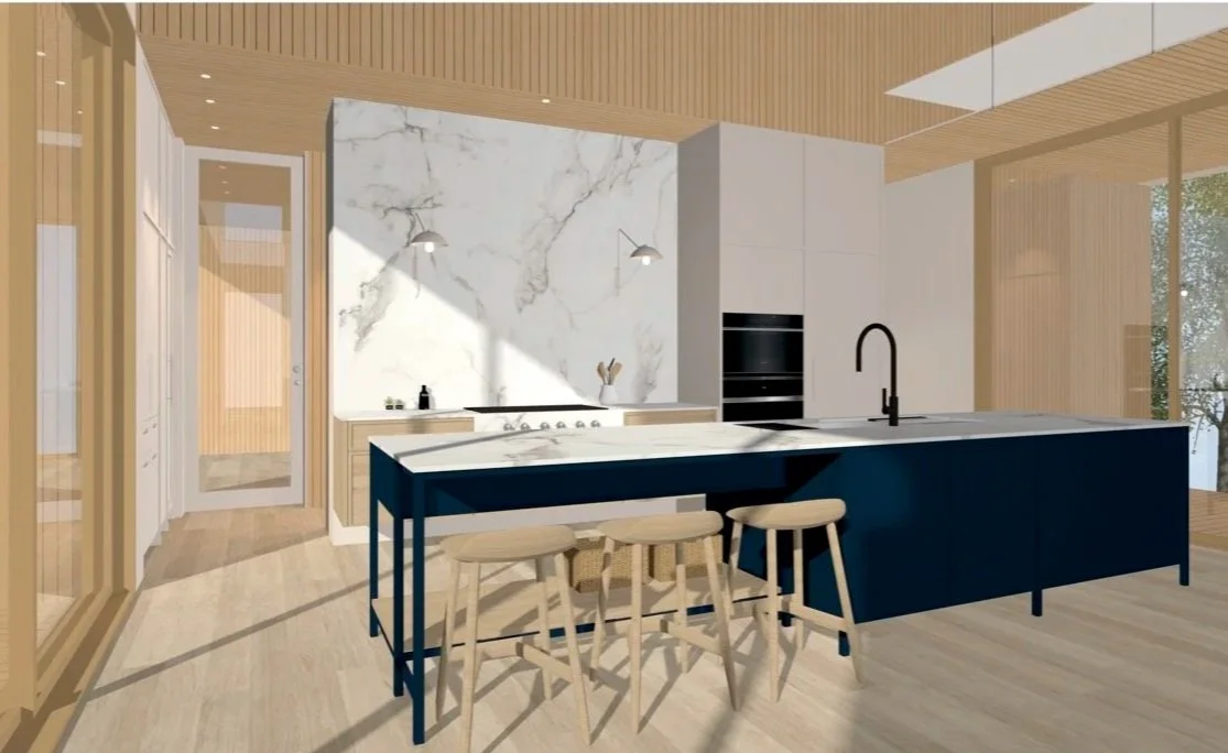 plan de conception de cuisine haut de gamme réalisé à Montréal