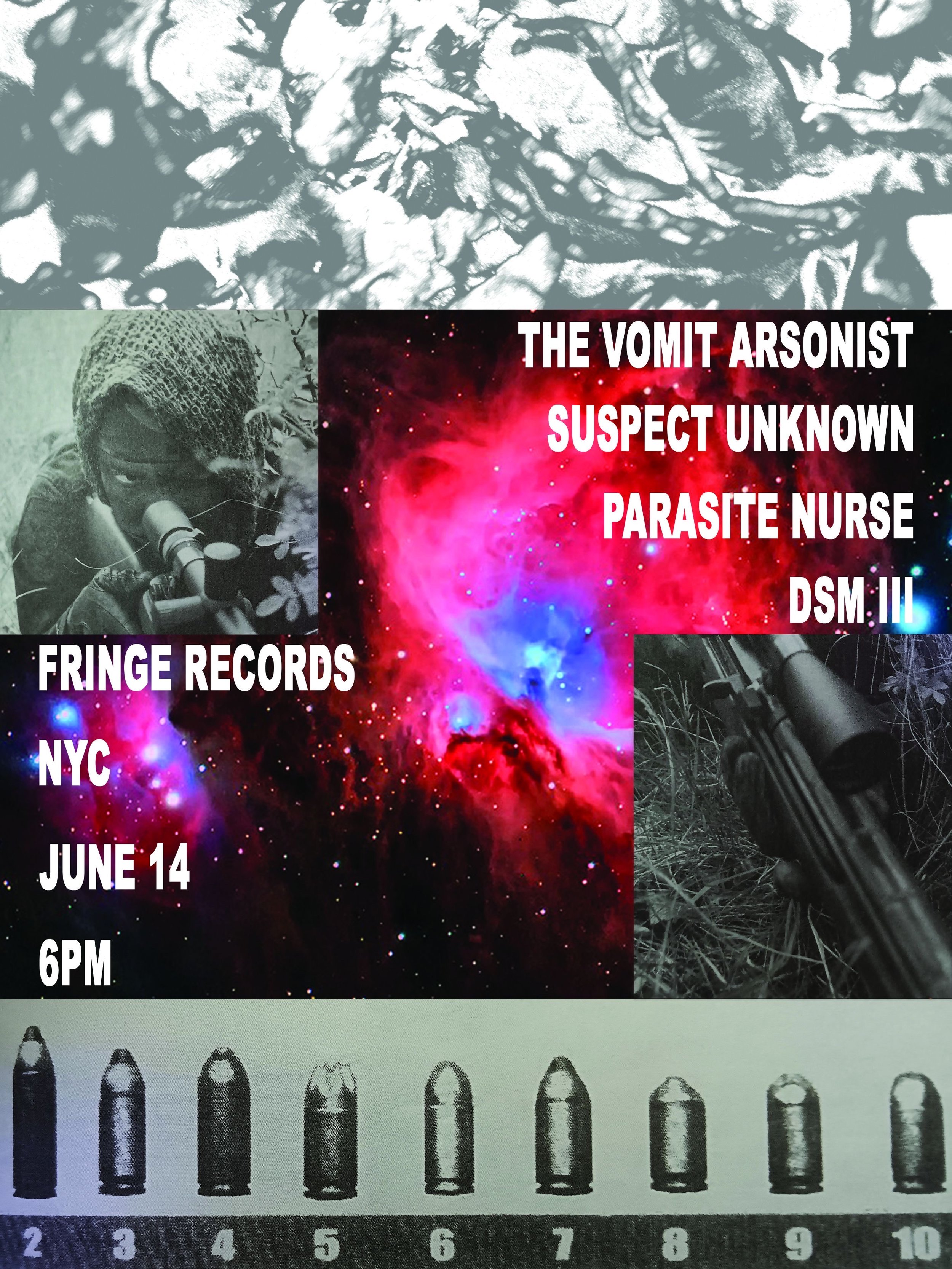 Industrial noise nacht with the vomit arsonist, Suspect Unknown, Parasite Nurse, & DSM-III