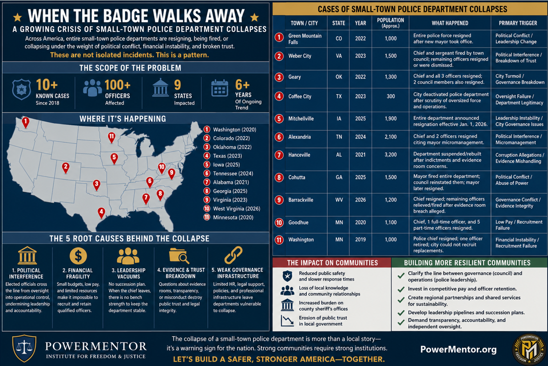 When the Badge Walks Away: America's Growing Crisis of Small-Town Police Department Collapses