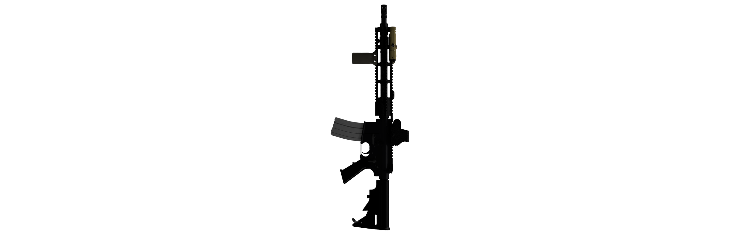 Cross-sectional diagram of a semi-automatic rifle showing internal components.