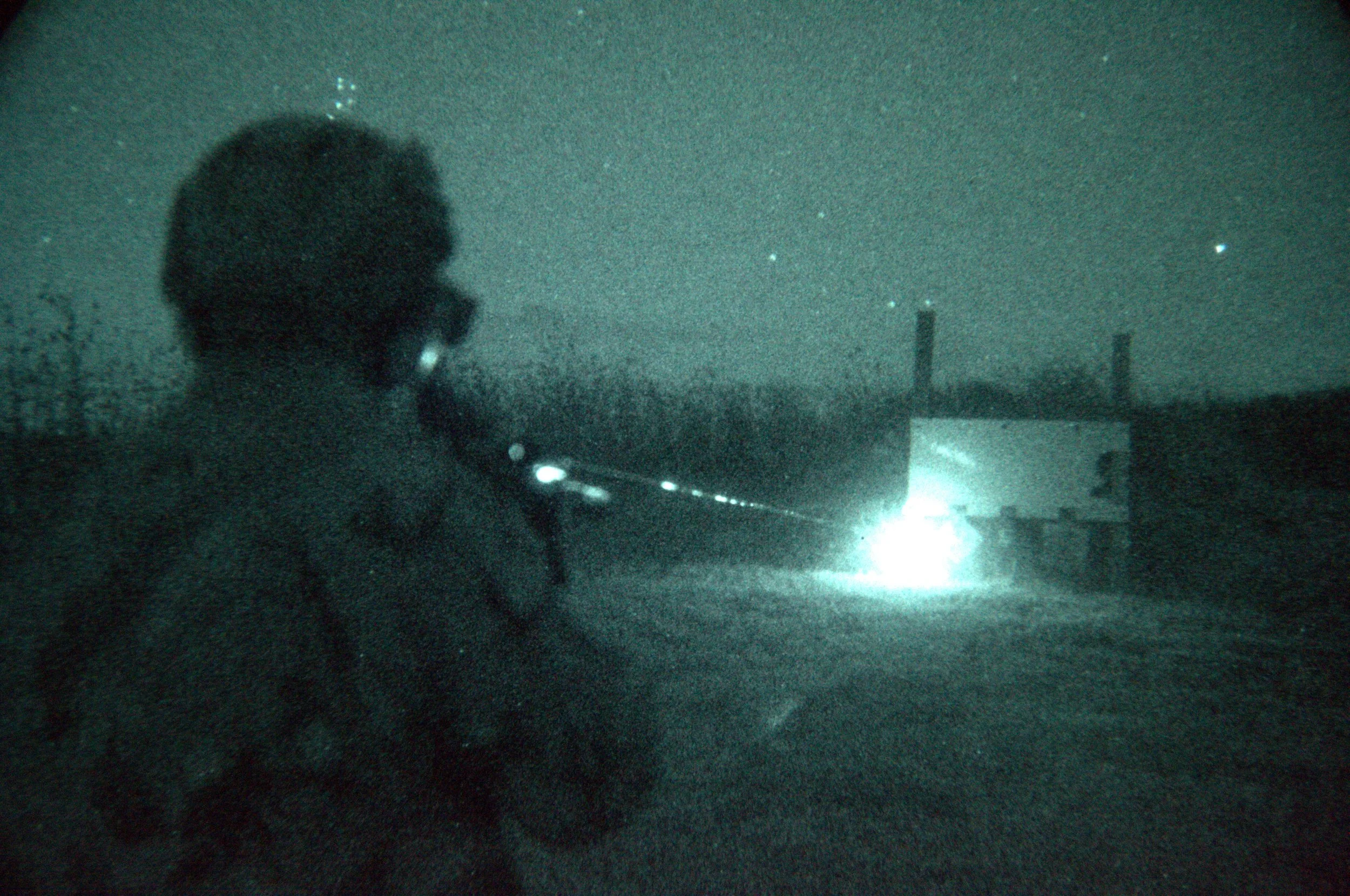 Toadworx LAM Mk1 live night fire testing in Lyons, KS.