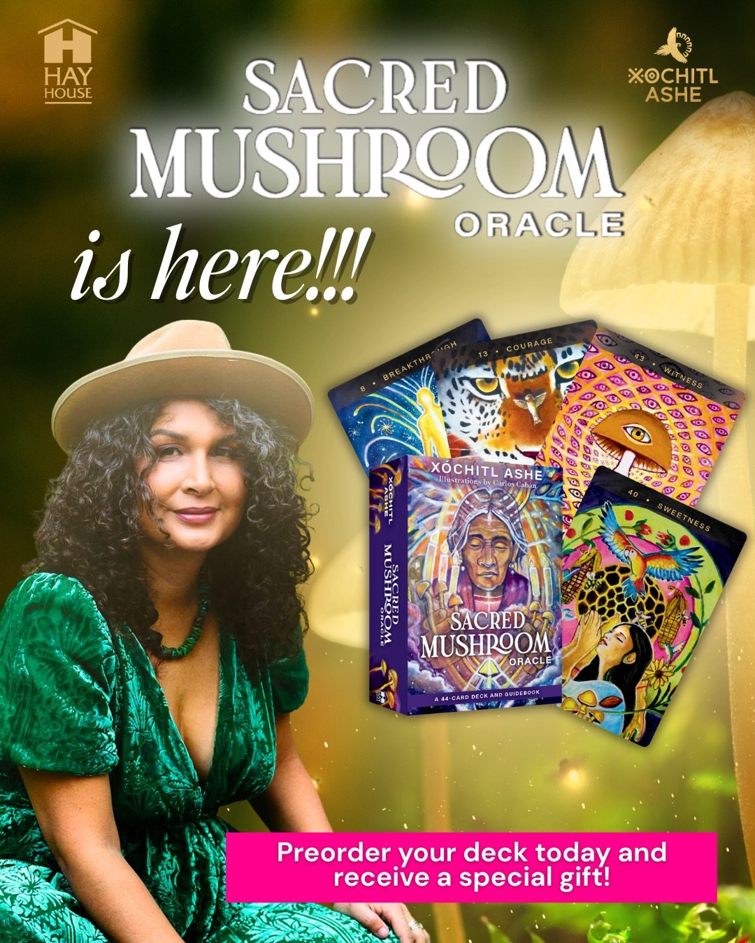 My heart is so full! Our Sacred Mushroom Oracle Deck with Hay House is here!!! 💜🍄&zwj;🟫🍄

After 30+ years of plant medicine work and five generations of healing with my lineage, this deck, the Sacred Mushroom Oracle is finally in my hands. Finall