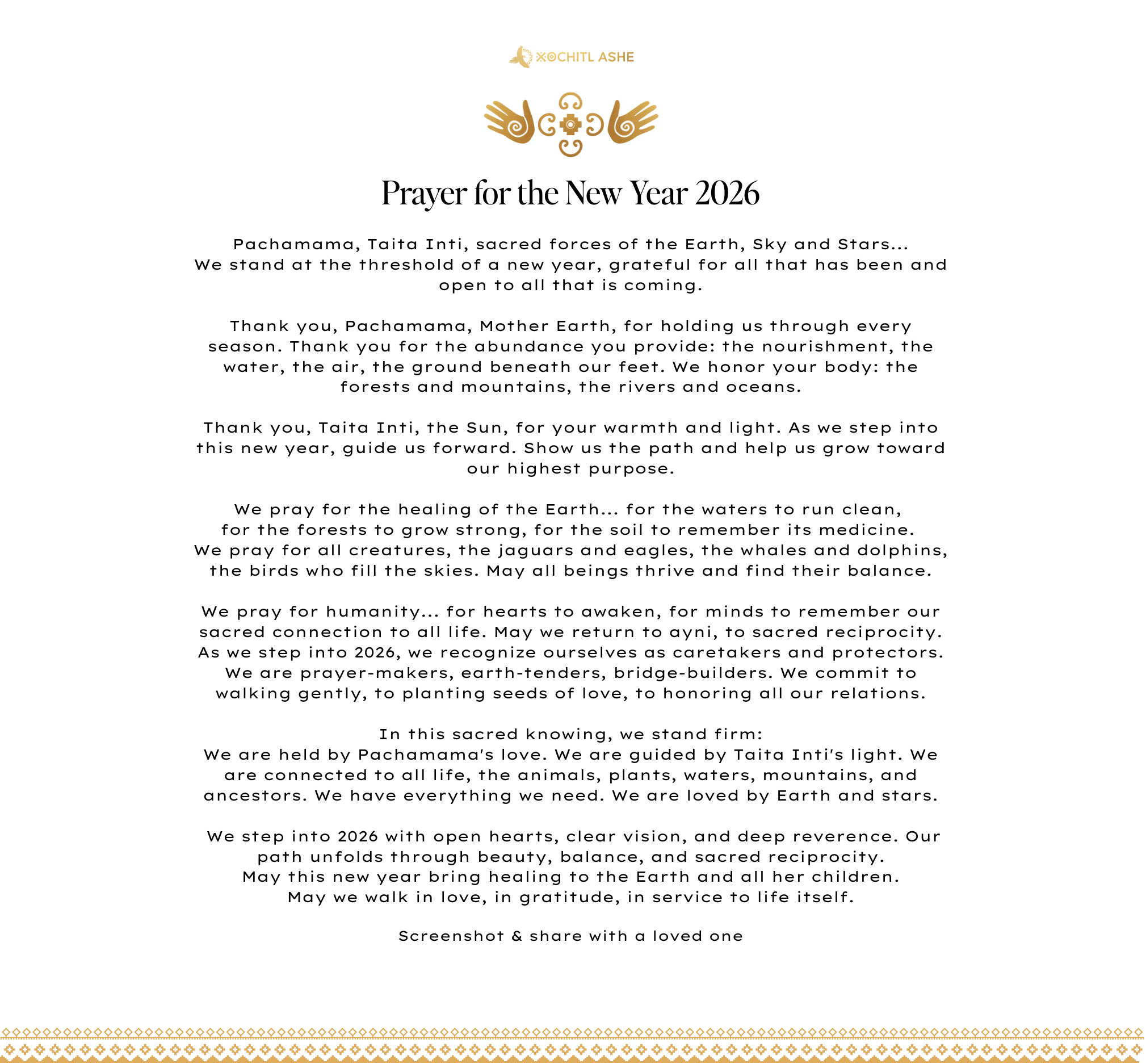 A Prayer for the New Year 2026 — Xochitl Ashe