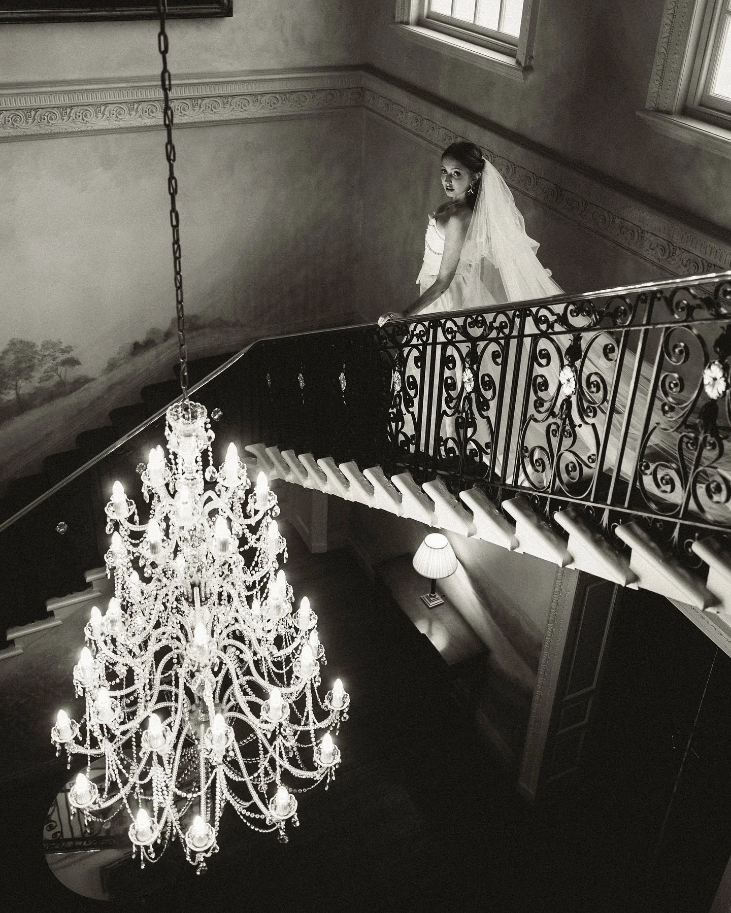 Bridal aesthetic in ambient light and chandelier glow ✨🦢