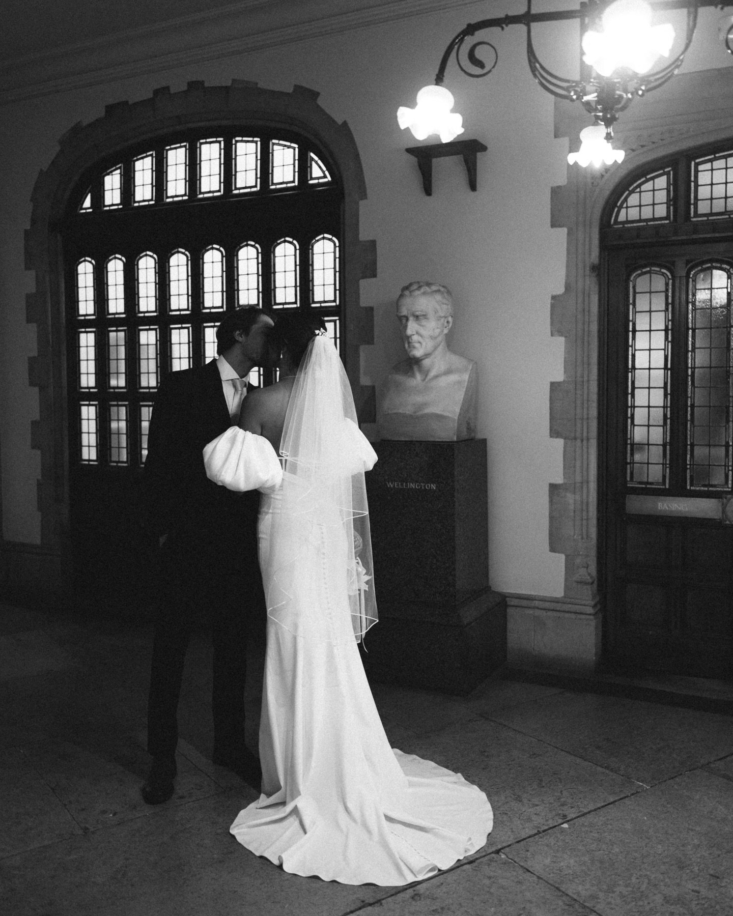 Portraits for W&amp;S after their intimate ceremony in Winchester ✨🦢

london wedding photographer, uk wedding photographer, film wedding photographer, england wedding photographer, wedding portraits on film, bridal portrait photography, editorial we