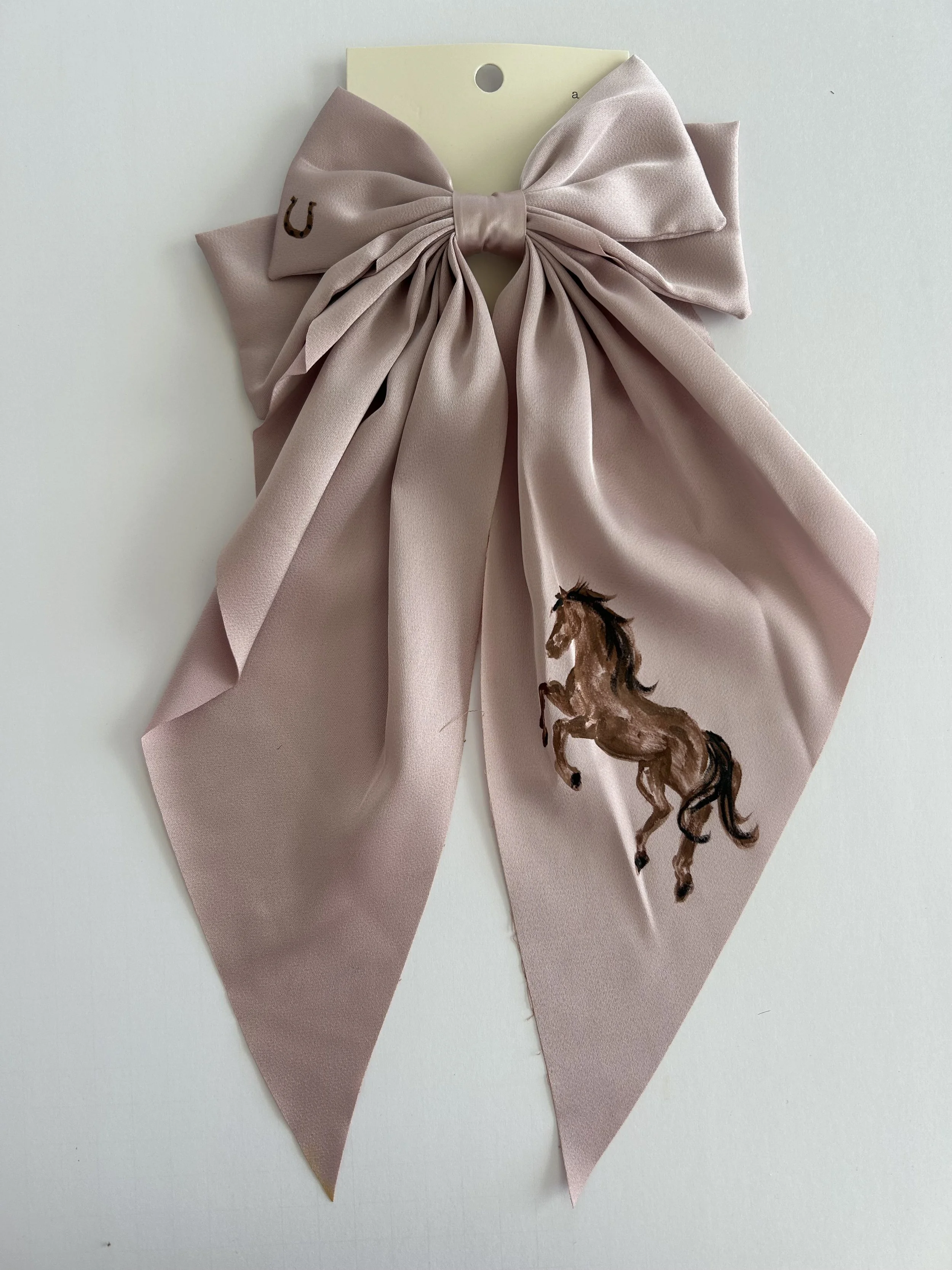 Elegant Equestrian Hair Bow - Blush/Brown
