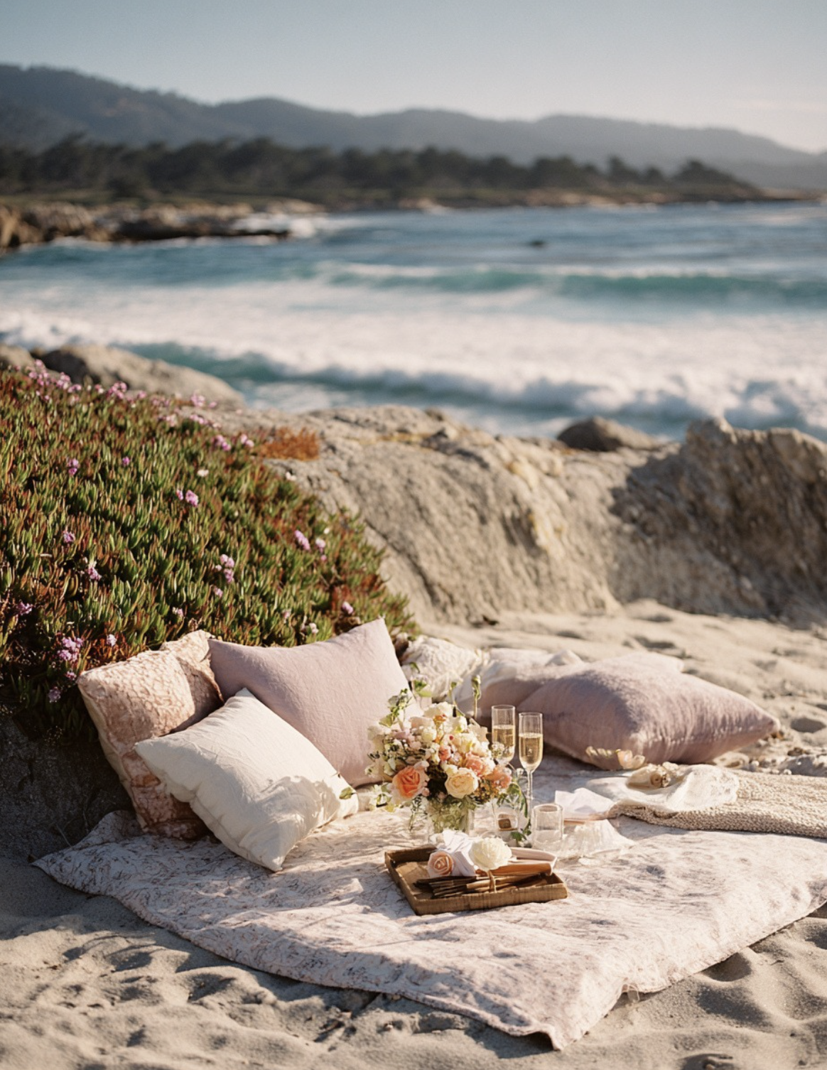 beach picnic big sur proposal