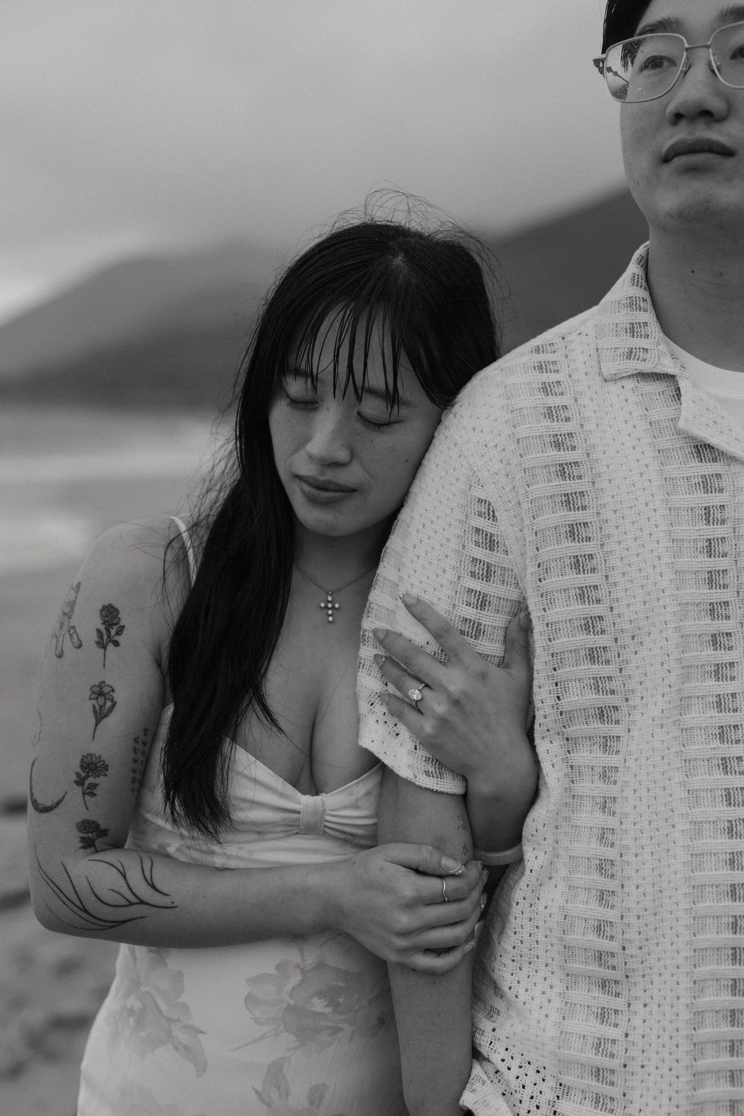 couple after proposal at Alila Ventana Big Sur